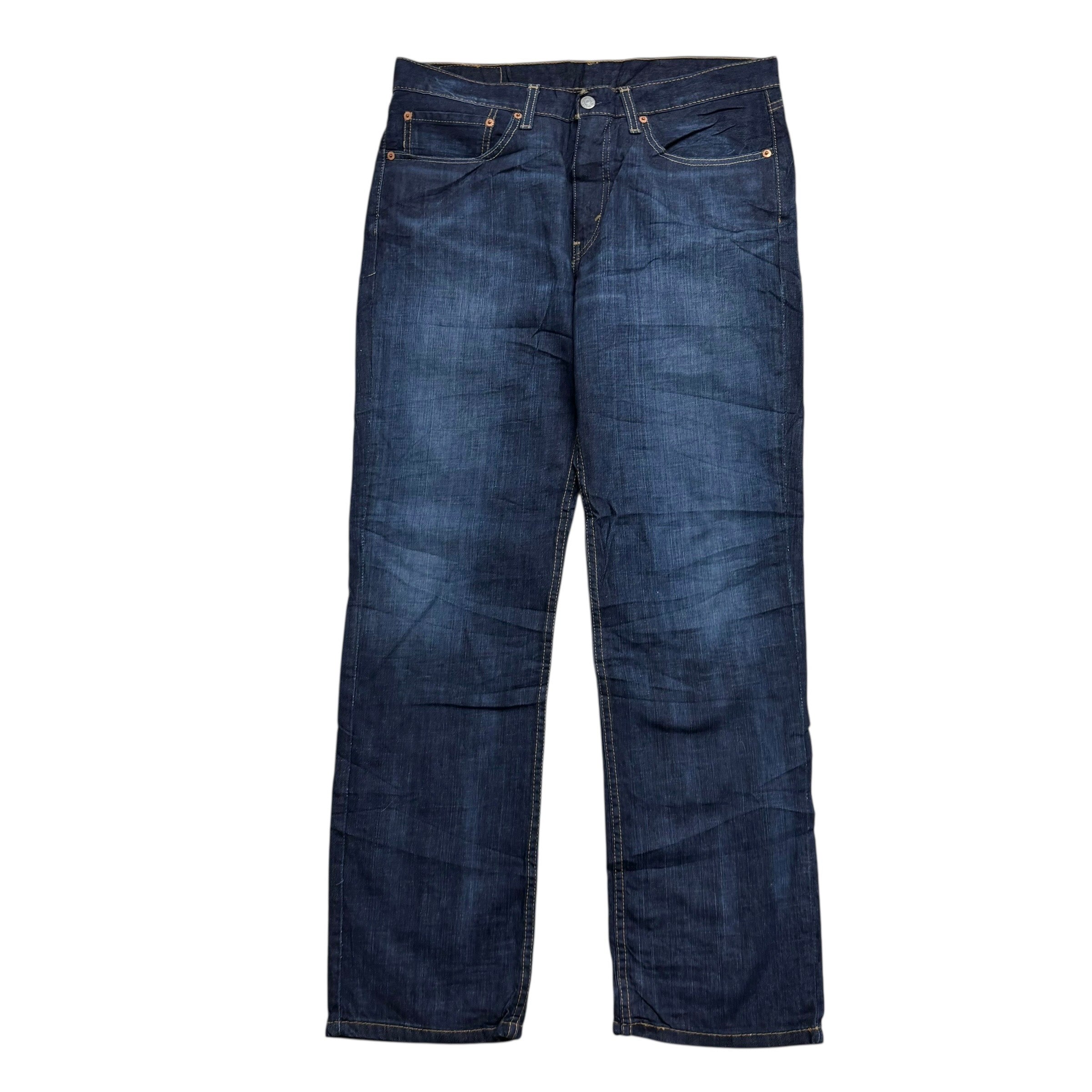 Levis 514 Jeans W34 L32 Mens Dark Blue Regular Straight Fit Denim (E)