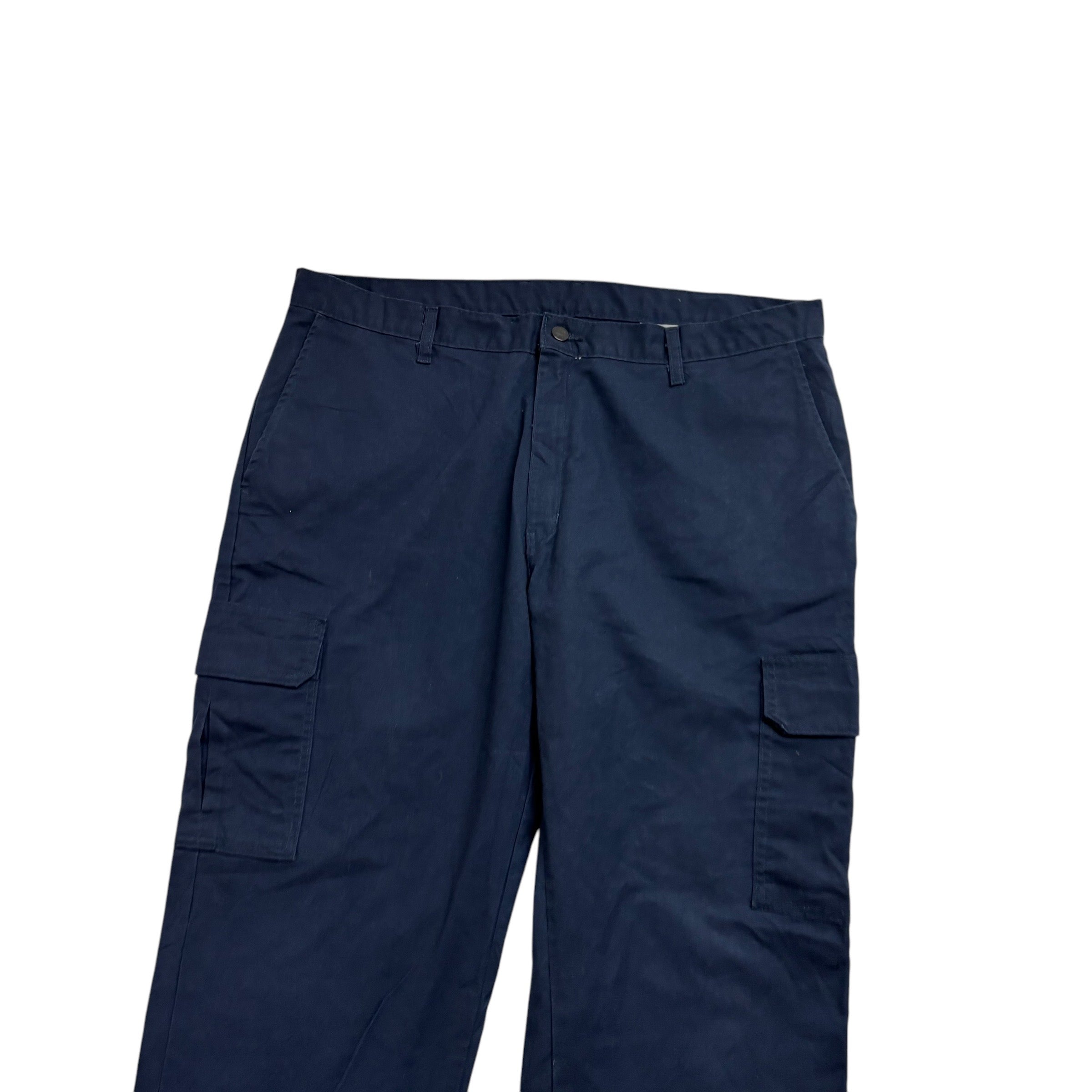 Dickies Trousers W40 L30 Mens Navy Blue Pants Original Straight Fit Workwear (E)
