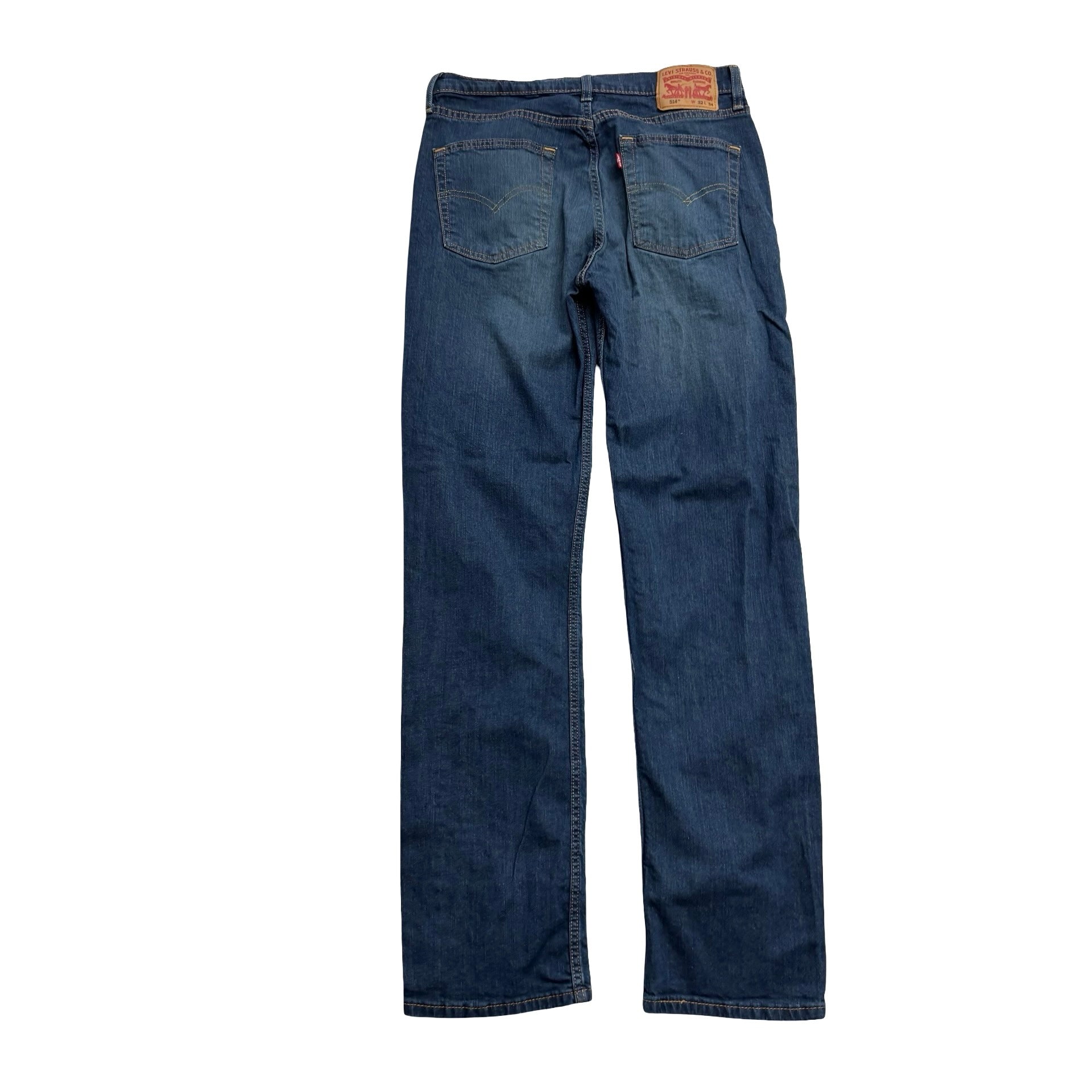 Levis 514 Jeans W32 L34 Mens Dark Blue Regular Straight Fit Stretch Denim (E)