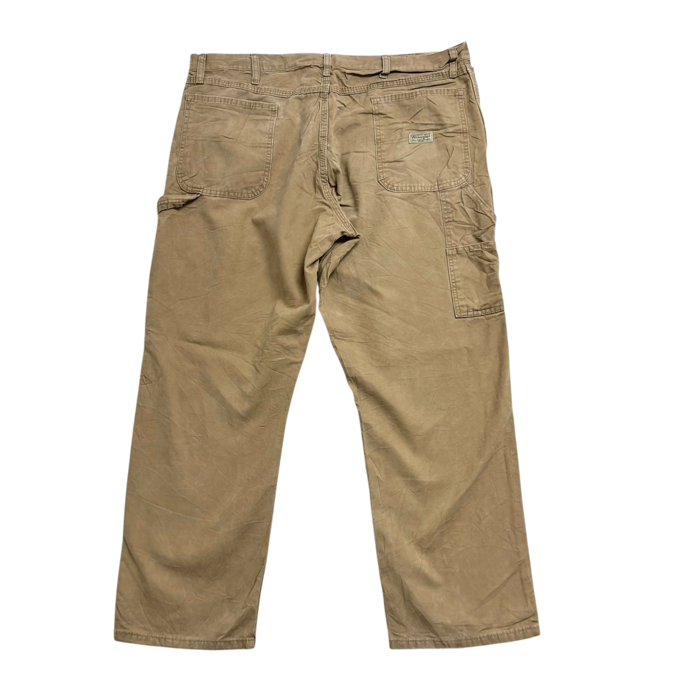 Wrangler Carpenter Pants W40 L30 Mens Brown Tan Baggy Relaxed Straight Fit