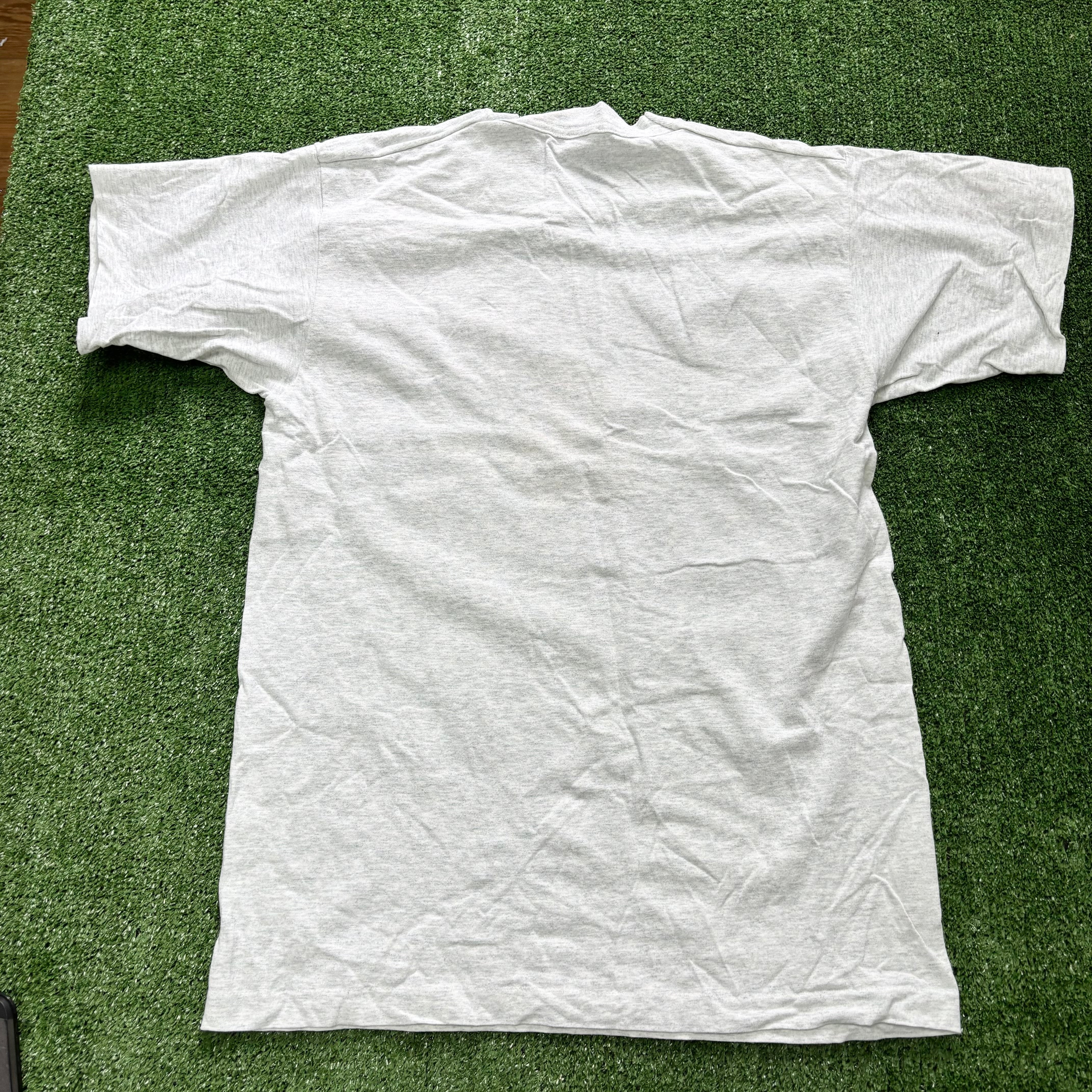 Vintage T Shirt Mens Large Grey Single Stitch Graphic Print 90s USA (E)