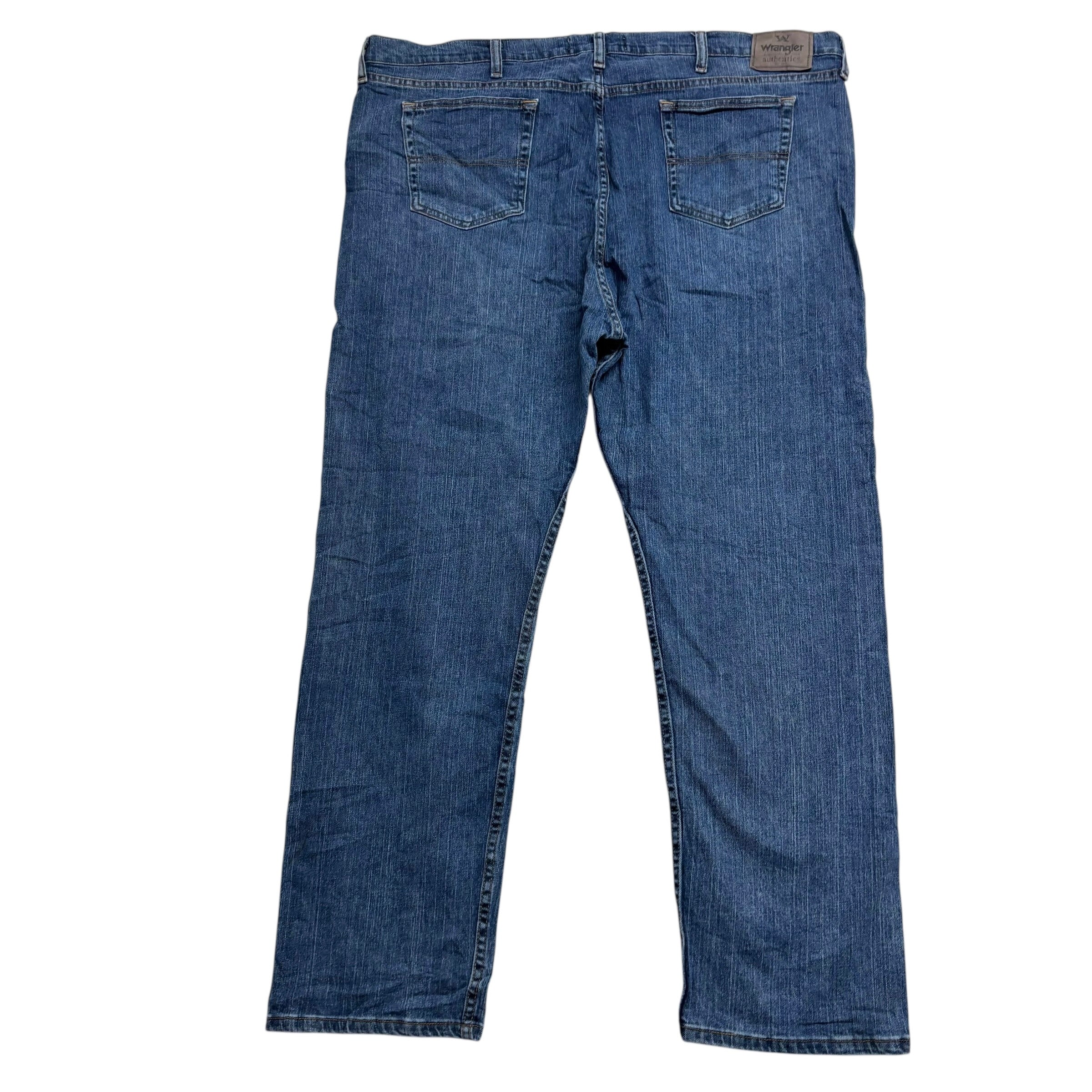 Wrangler Jeans W46 L32 Mens Mid Blue Regular Straight Fit Stretch Denim (E)