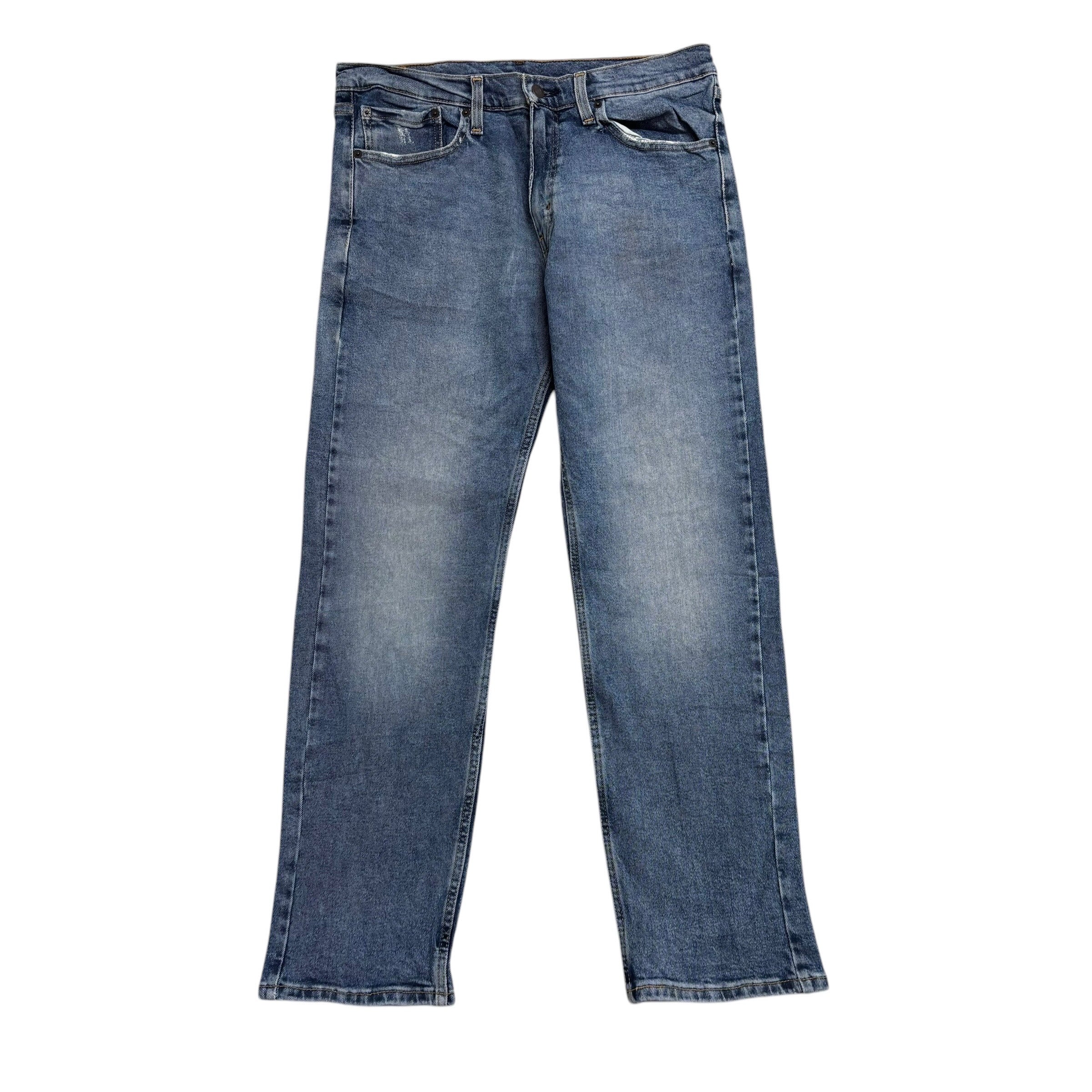 Levis 505 Jeans W33 L30 Mens Mid Blue Regular Straight Fit Stretch Denim