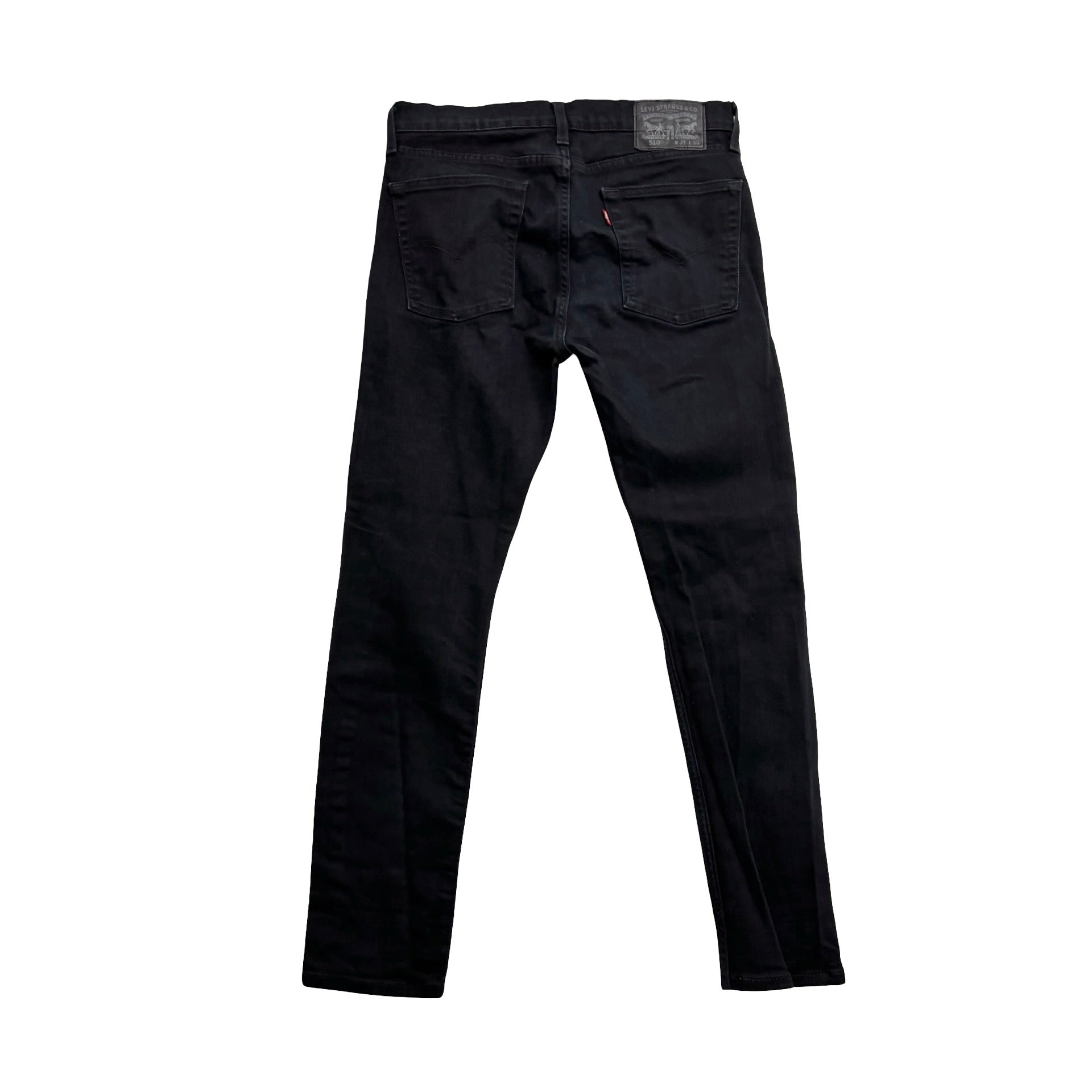 Levis 510 Jeans W31 L29 Mens Black Skinny Fit Stretch Denim