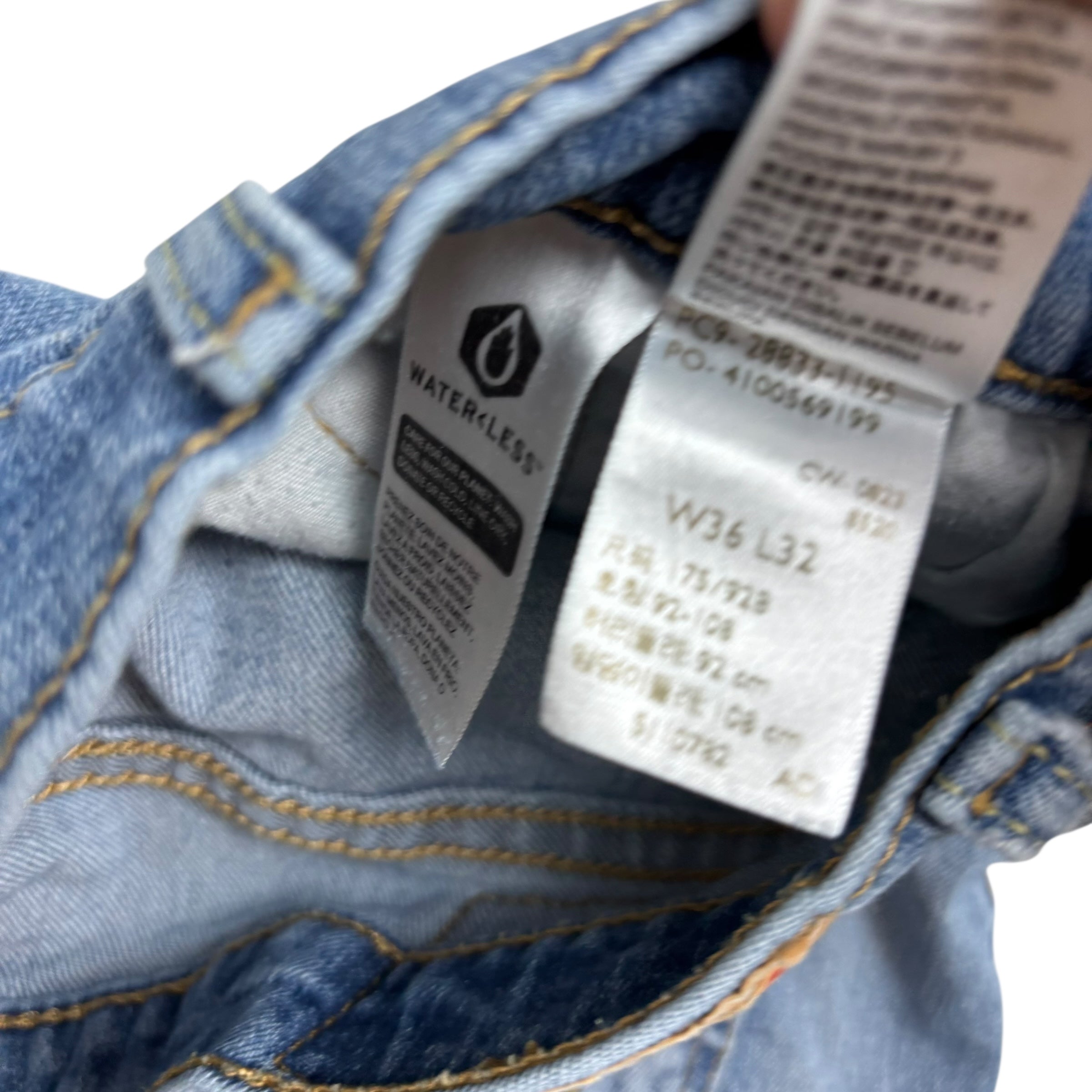 Levis 512 Jeans W36 L32 Mens Light Blue Slim Tapered Fit Stretch Denim (F)