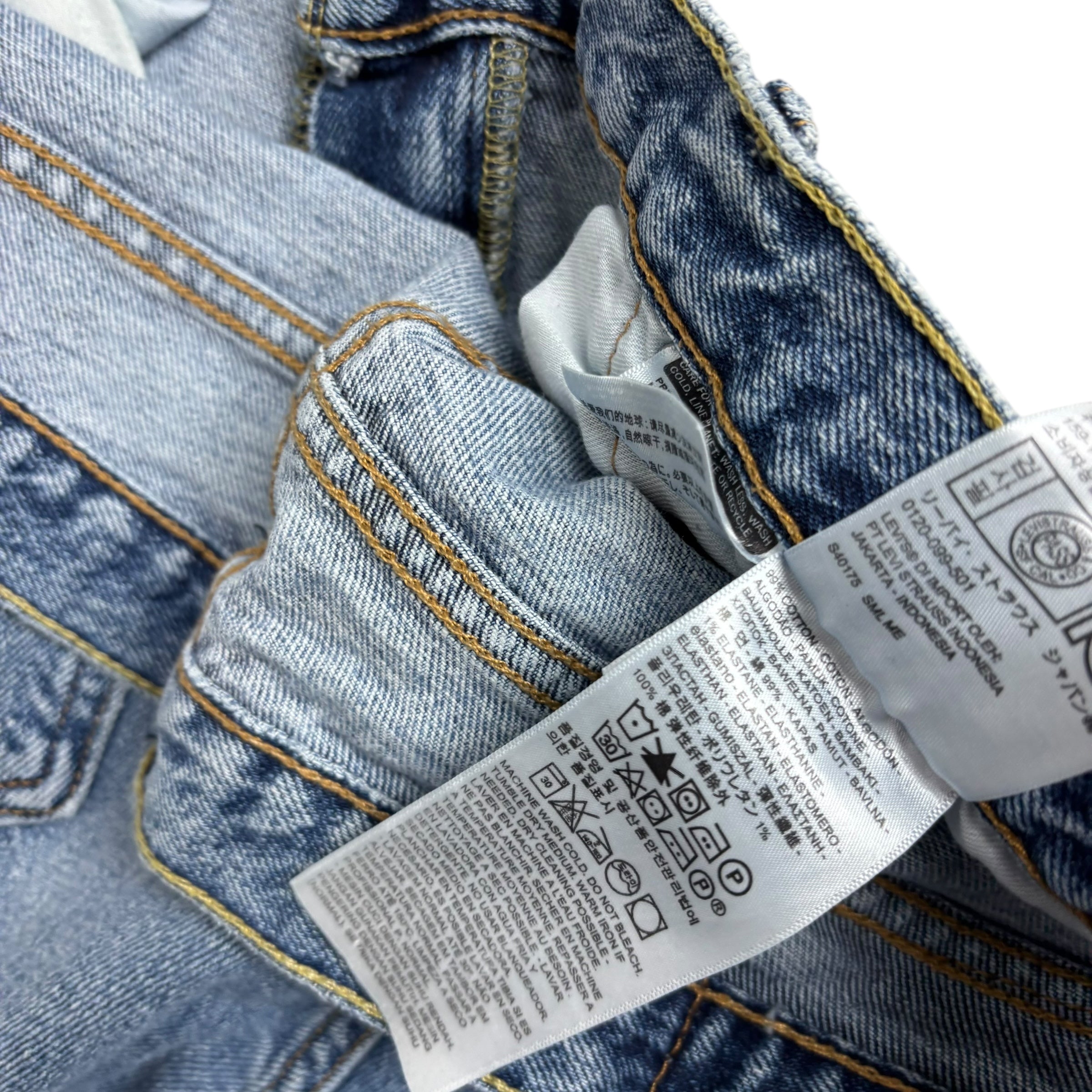 Levis 513 Jeans W33 L32 Mens Light Blue Slim Straight Fit Stretch Denim