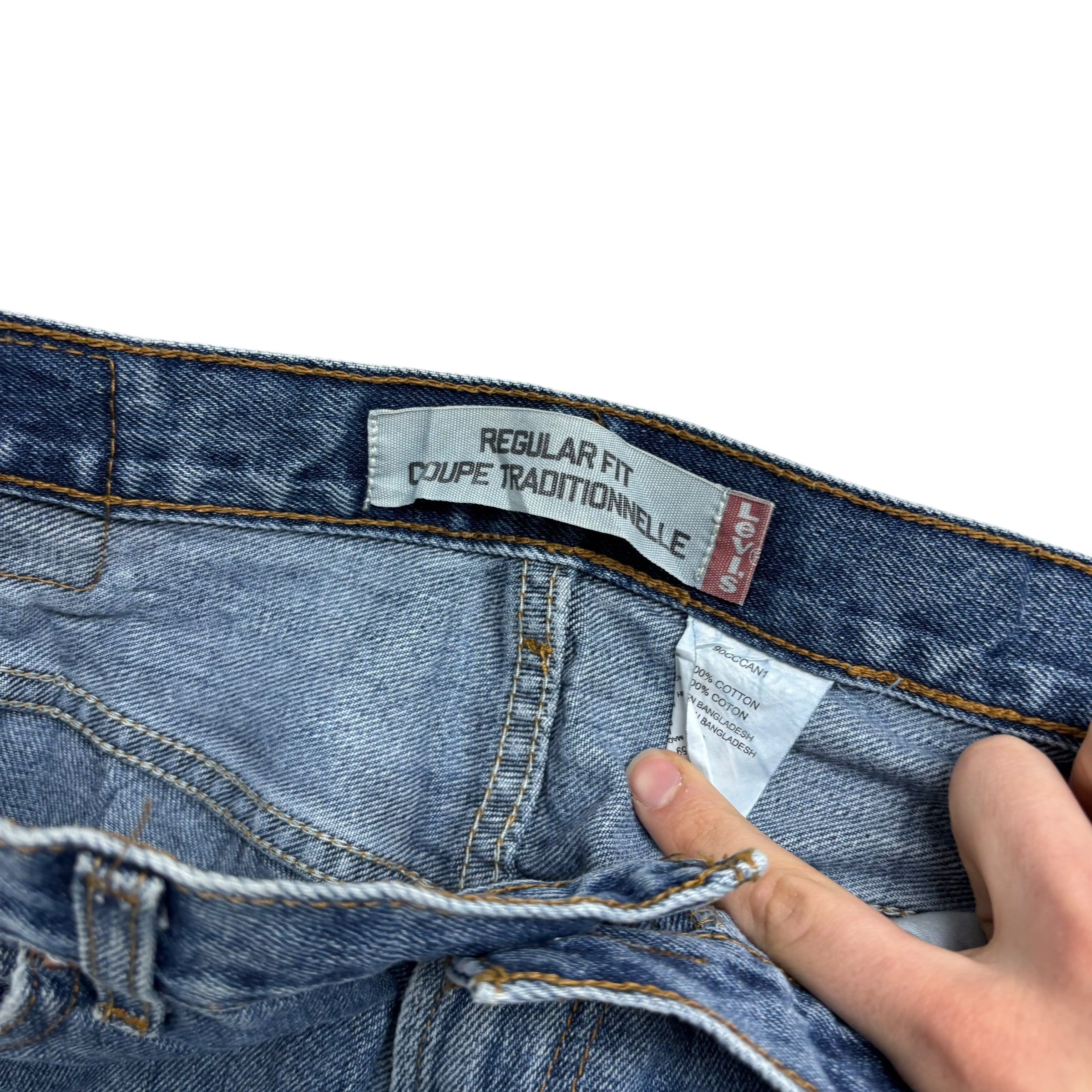 Levis Jeans W33 L30 Mens Mid Blue Regular Straight Fit Vintage Denim