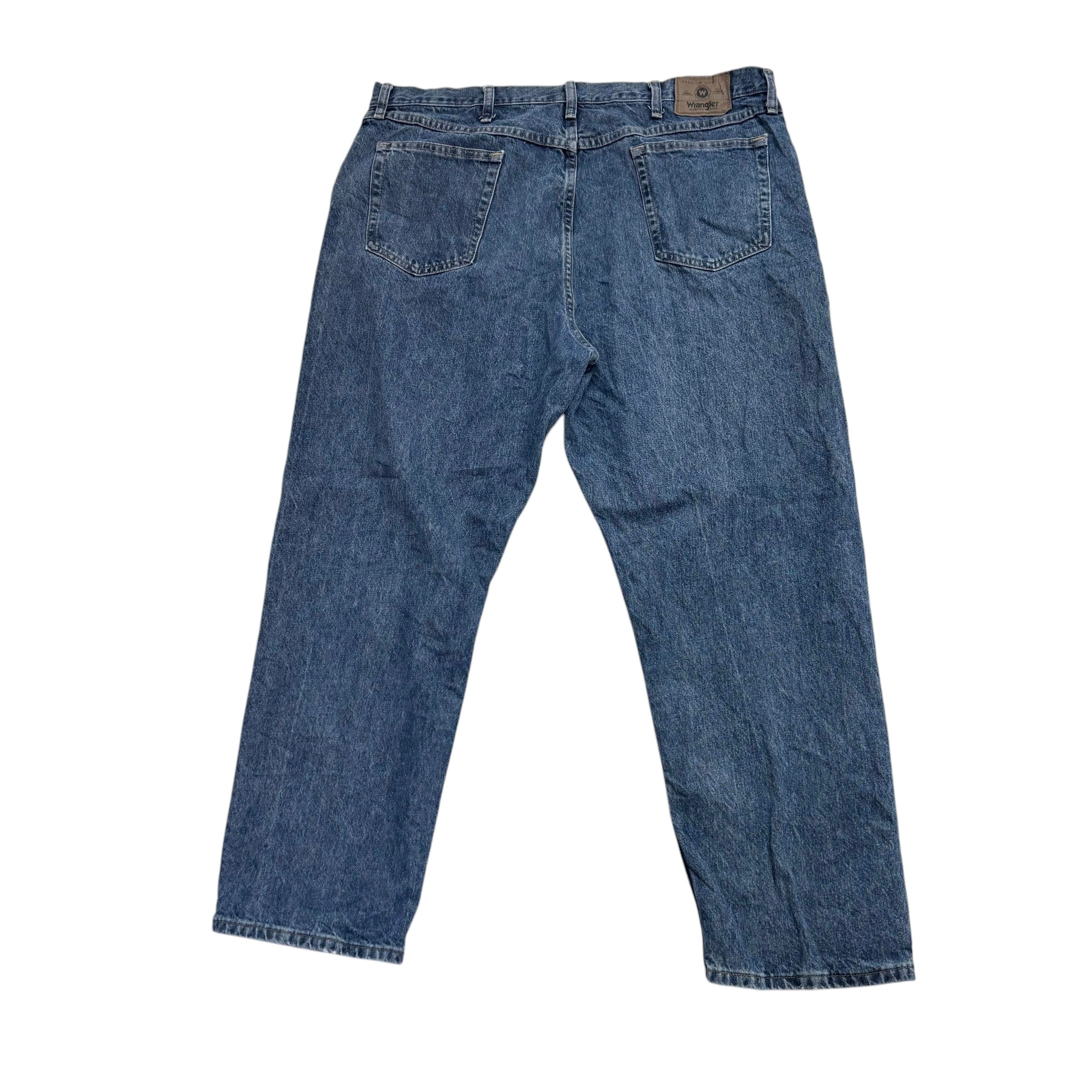 Wrangler Jeans W42 L30 Mens Mid Blue Relaxed Straight Fit Baggy Denim (E)
