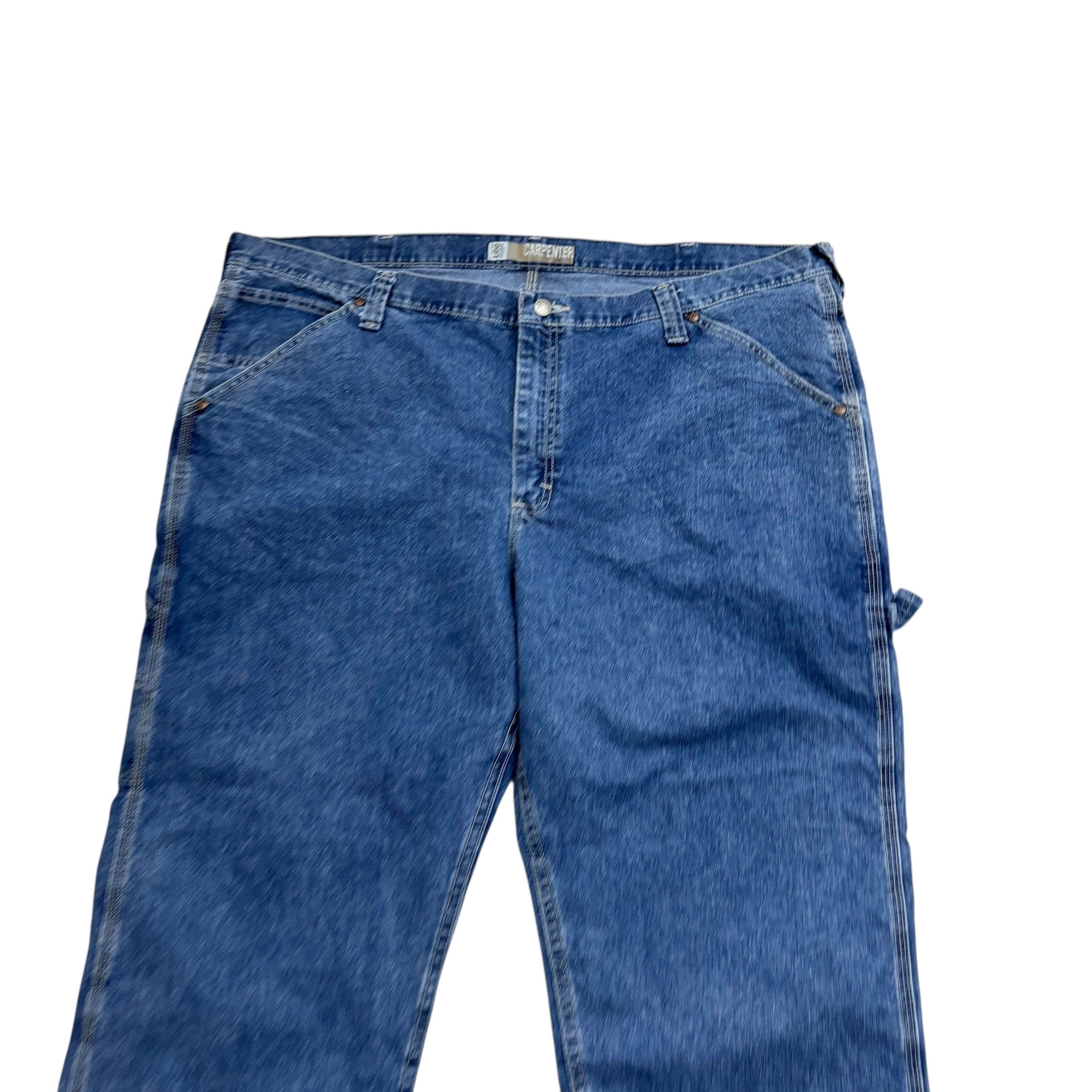 Lee Carpenter Jeans W46 L29 Mens Mid Blue Baggy Relaxed Straight Fit Denim (E)