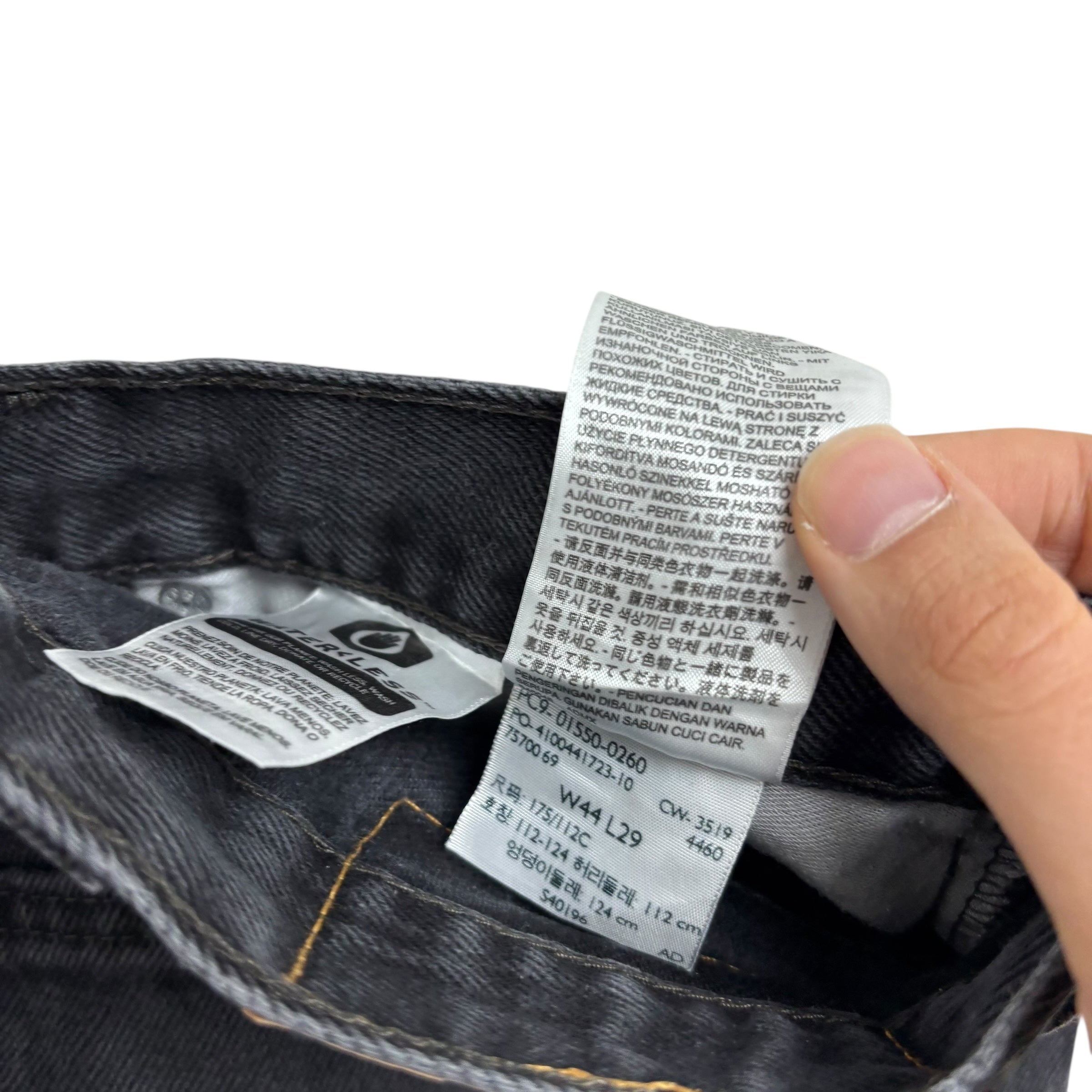 Levis 550 Jeans W44 L29 Mens Black Baggy Relaxed Straight Fit Denim