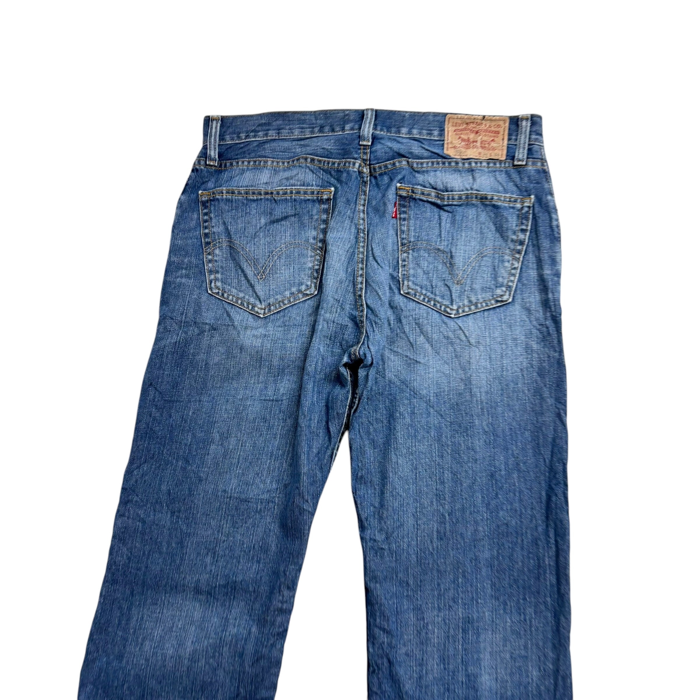 Levis 505 Jeans W34 L34 Mens Mid Blue Regular Straight Fit Vintage Denim (E)