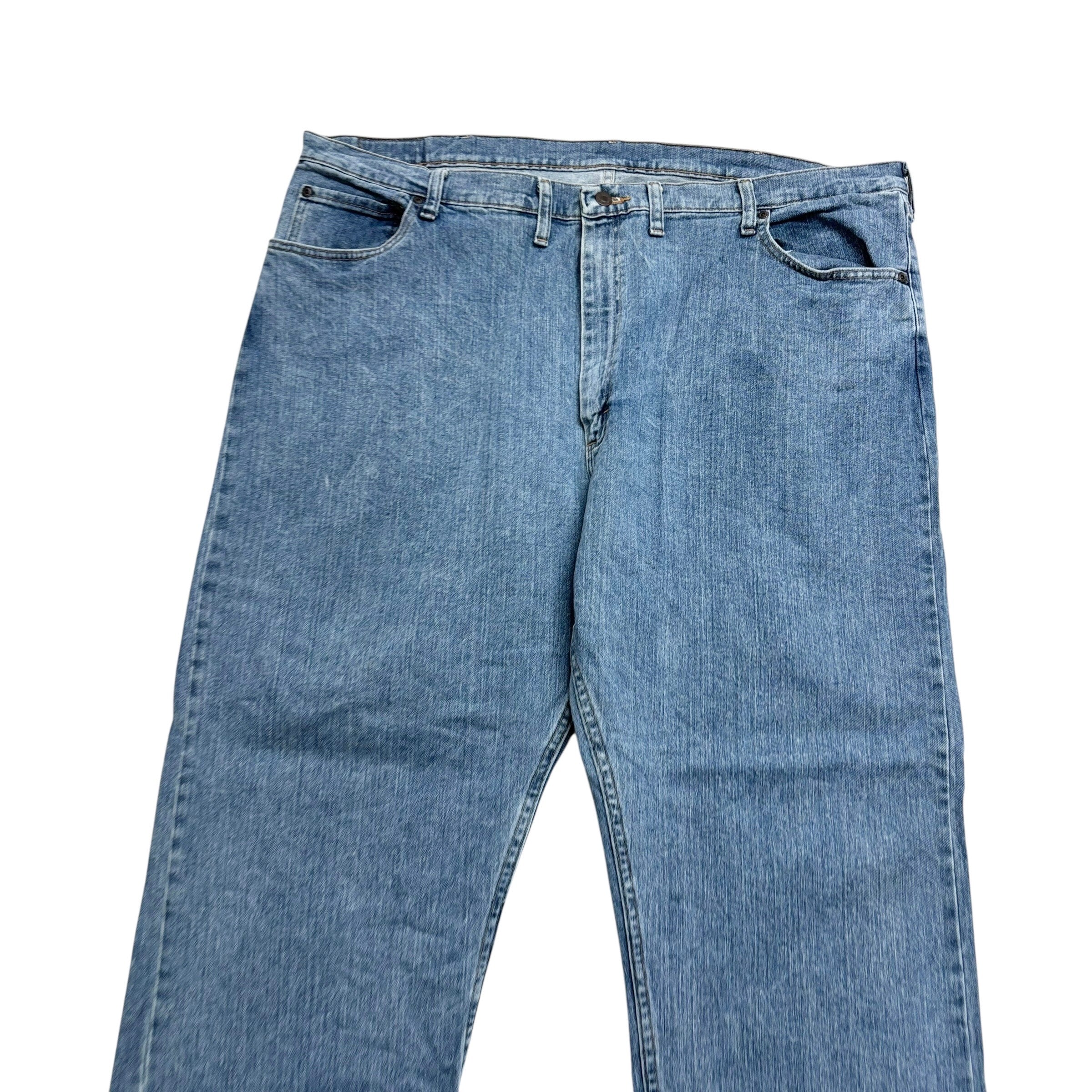 Wrangler Jeans W44 L32 Mens Light Blue Relaxed Straight Fit Stretch Denim (E)
