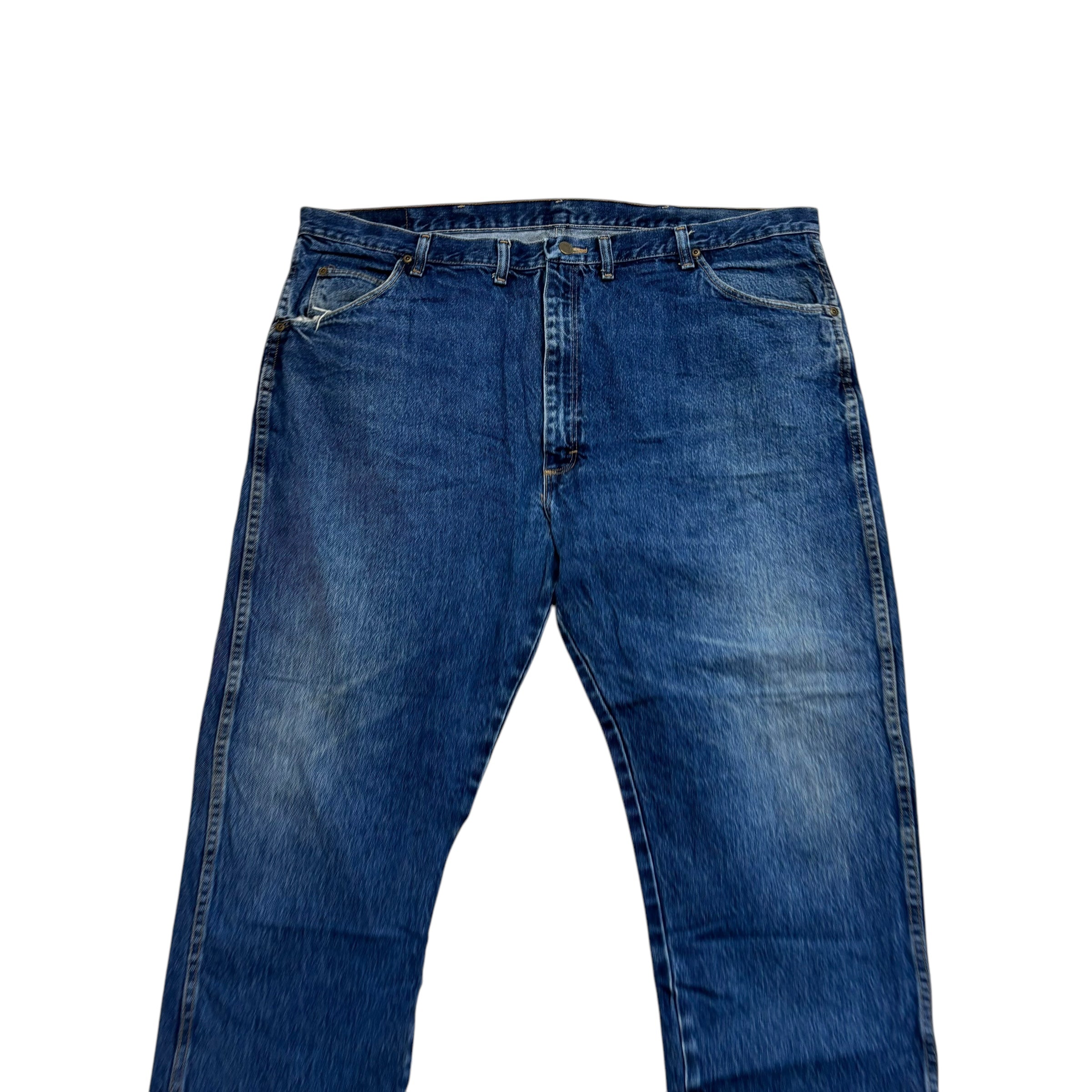 Wrangler Jeans W46 L30 Mens Mid Blue Regular Straight Fit Vintage Denim