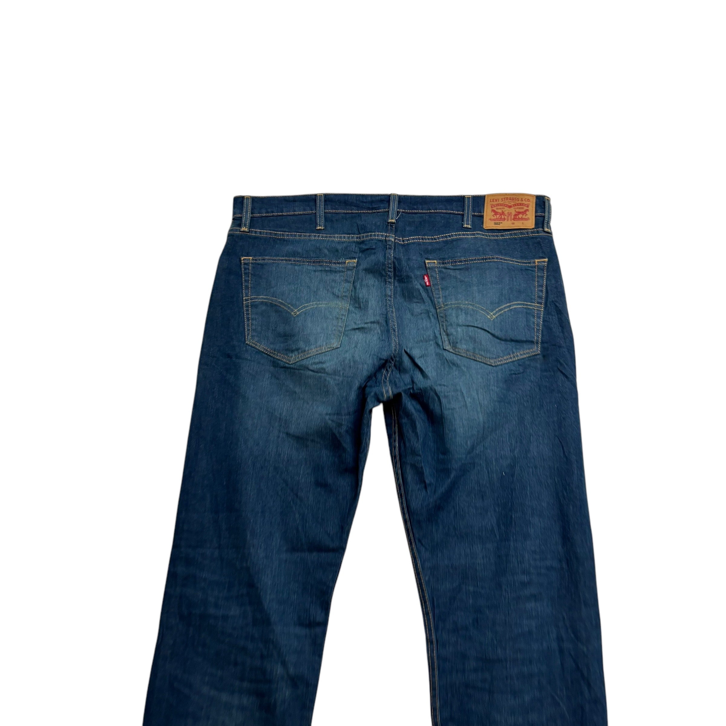 Levis 502 Jeans W40 L36 Mens Dark Blue Regular Tapered Fit Stretch Denim (E)