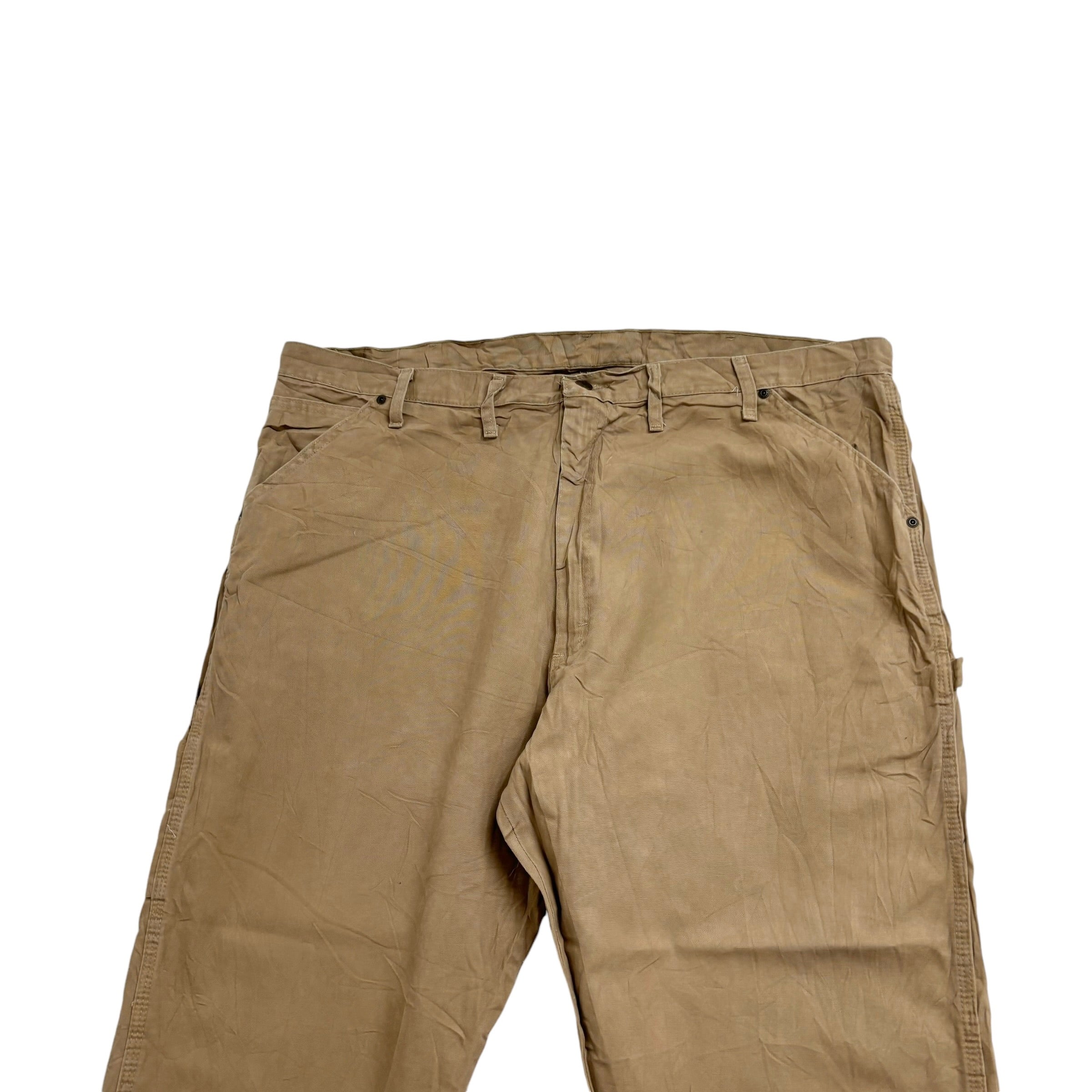 Wrangler Carpenter Pants W42 L32 Mens Brown Tan Baggy Relaxed Straight Fit