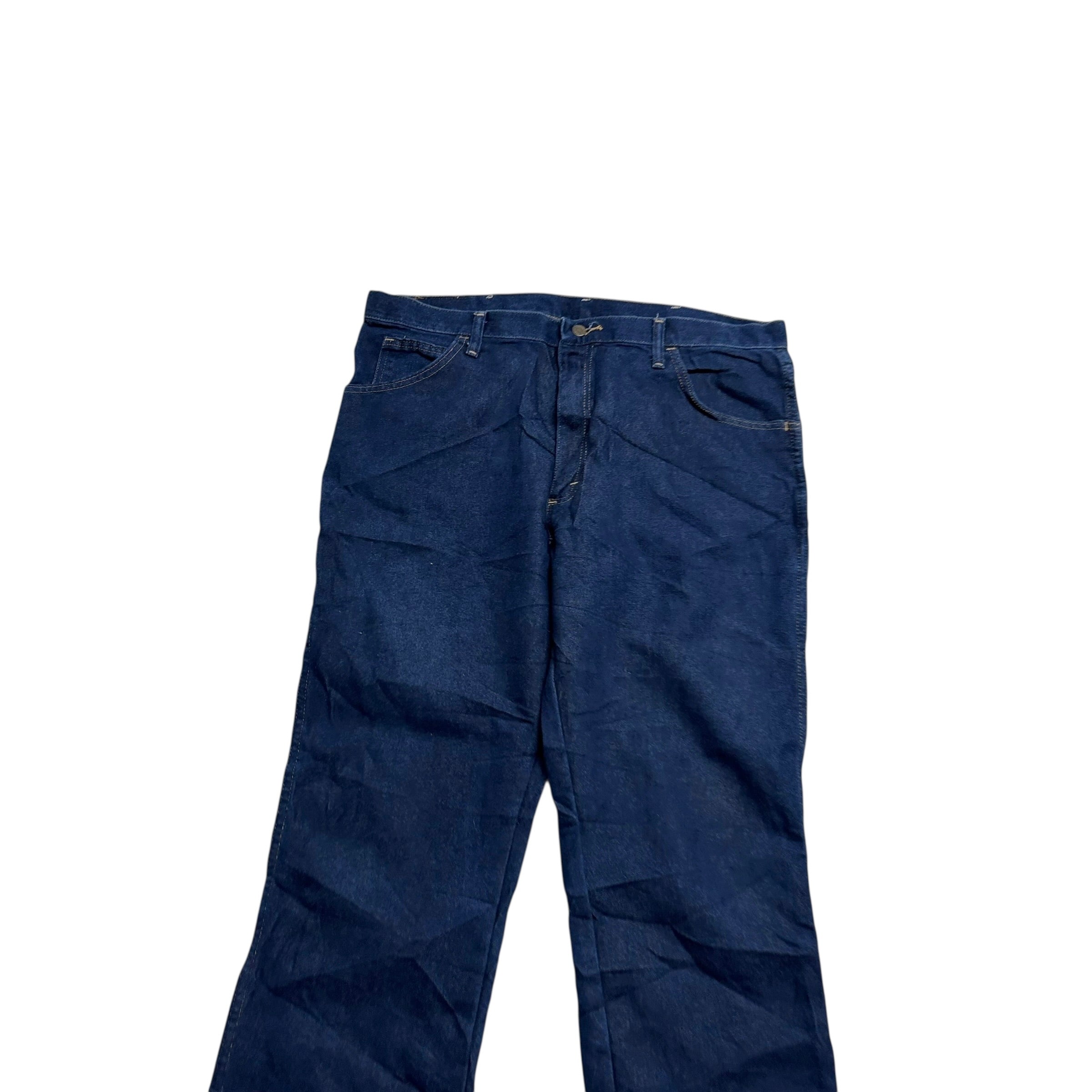 Wrangler Jeans W40 L30 Mens Dark Blue Regular Bootcut Fit Vintage Denim (E)