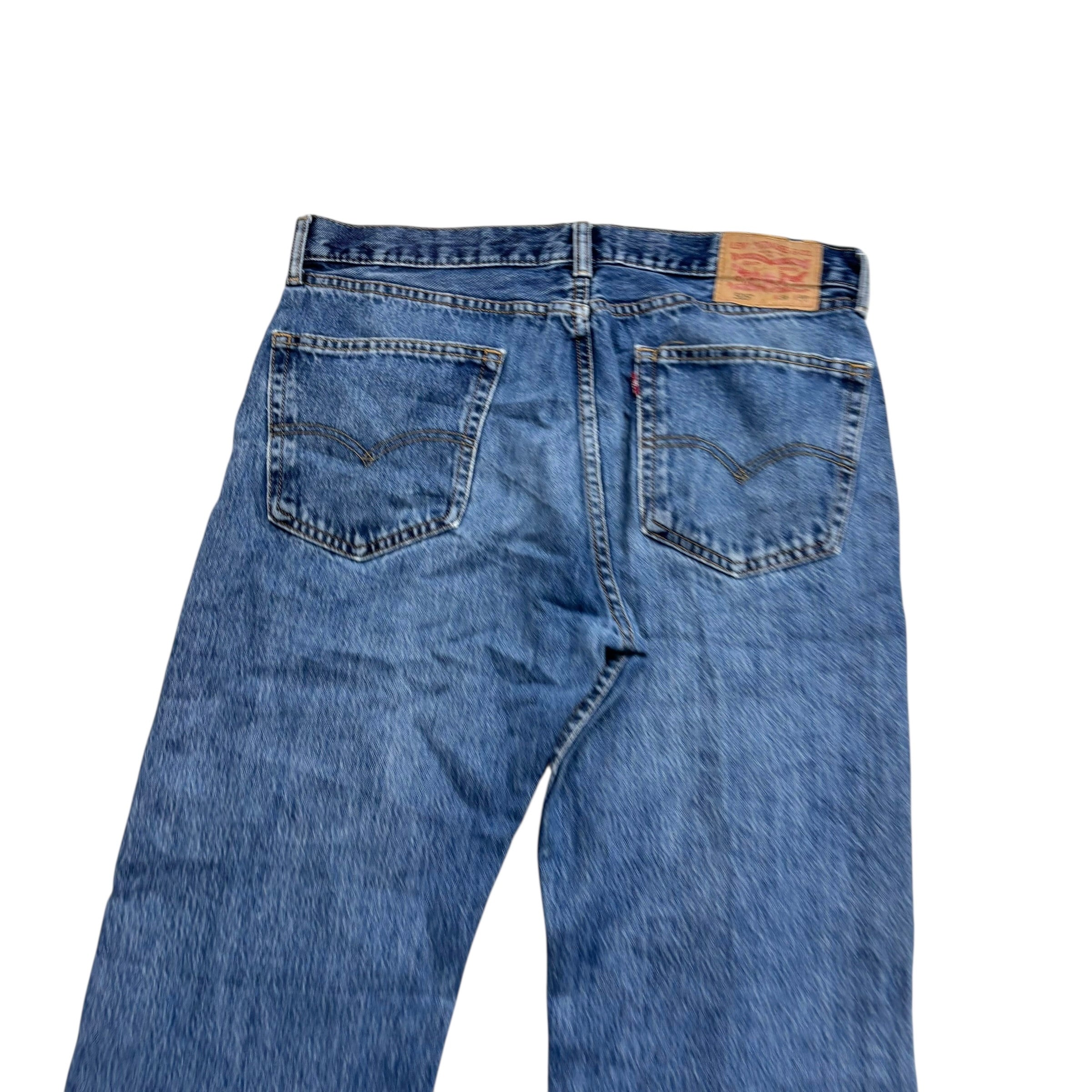 Levis 505 Jeans W36 L30 Mens Mid Blue Regular Straight Fit Denim