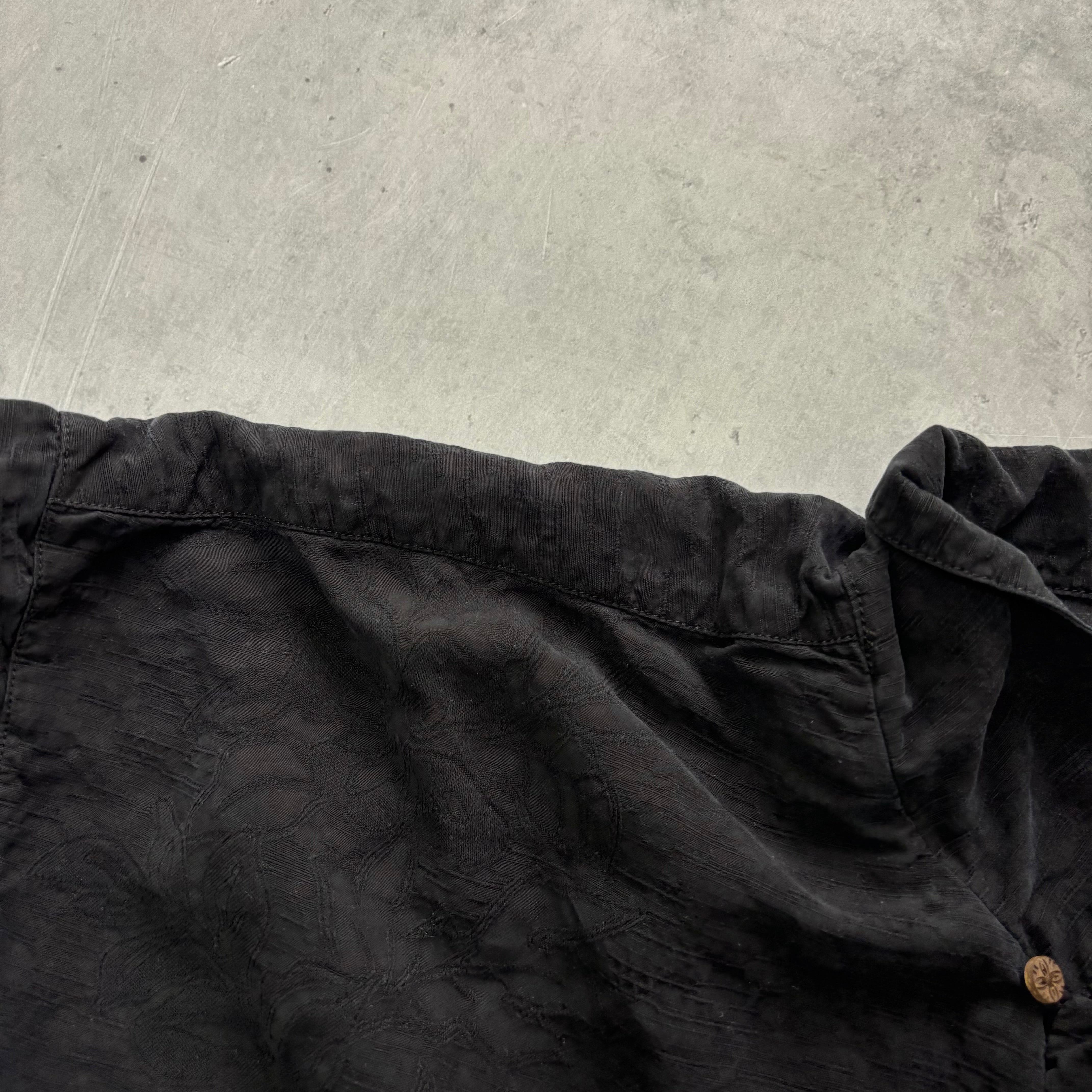 Vintage Hawaiian Shirt Mens 3XL Black Floral Aloha Tommy Bahama Silk (E)