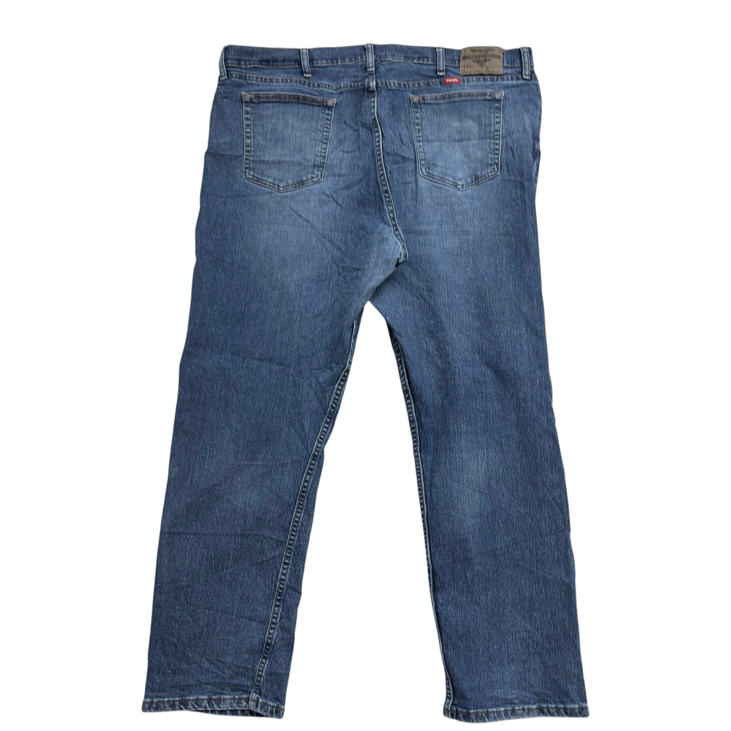 Wrangler Jeans W42 L30 Mens Mid Blue Relaxed Straight Fit Stretch Denim (E)