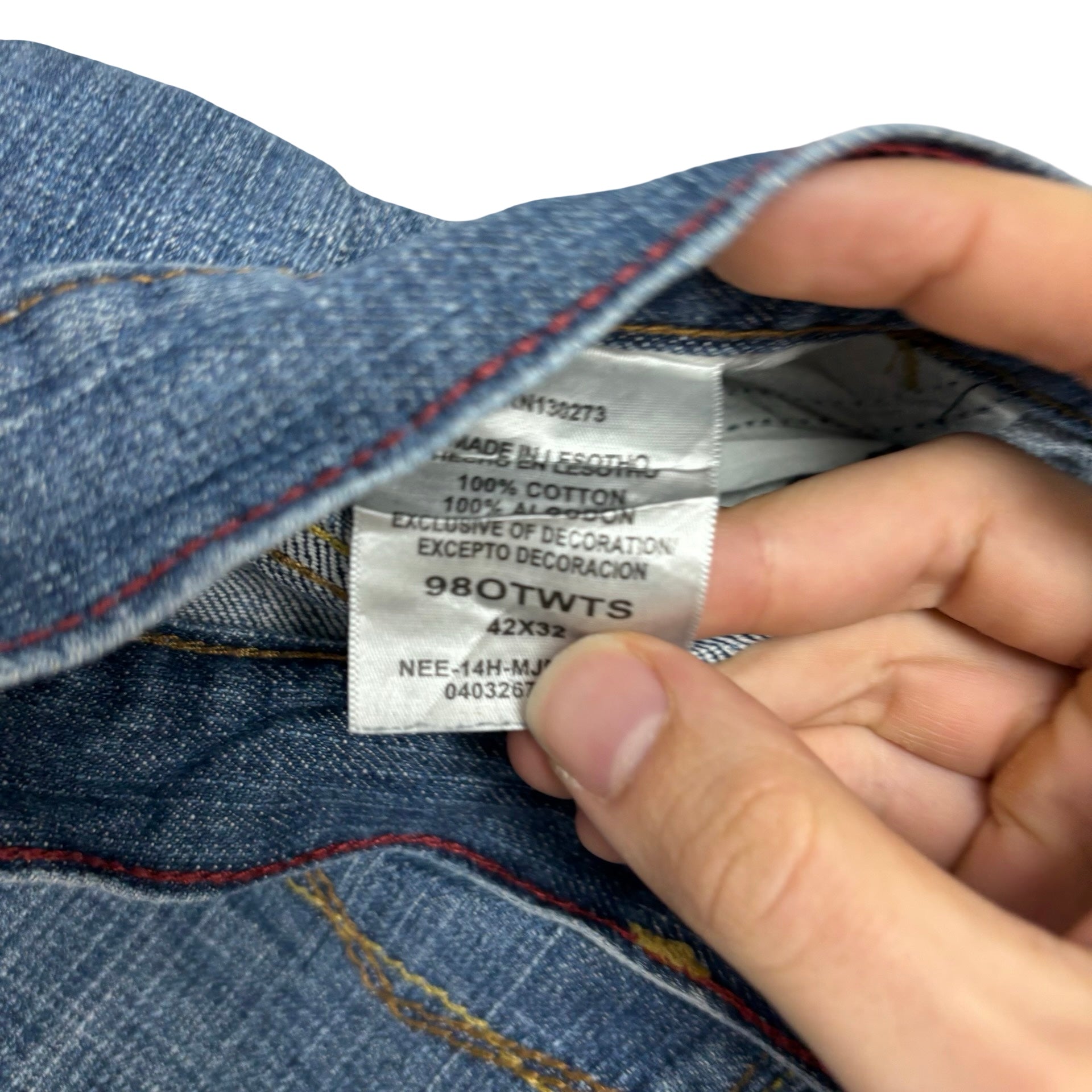 Wrangler Jeans W42 L32 Mens Mid Blue Relaxed Bootcut Fit Vintage Denim (E)