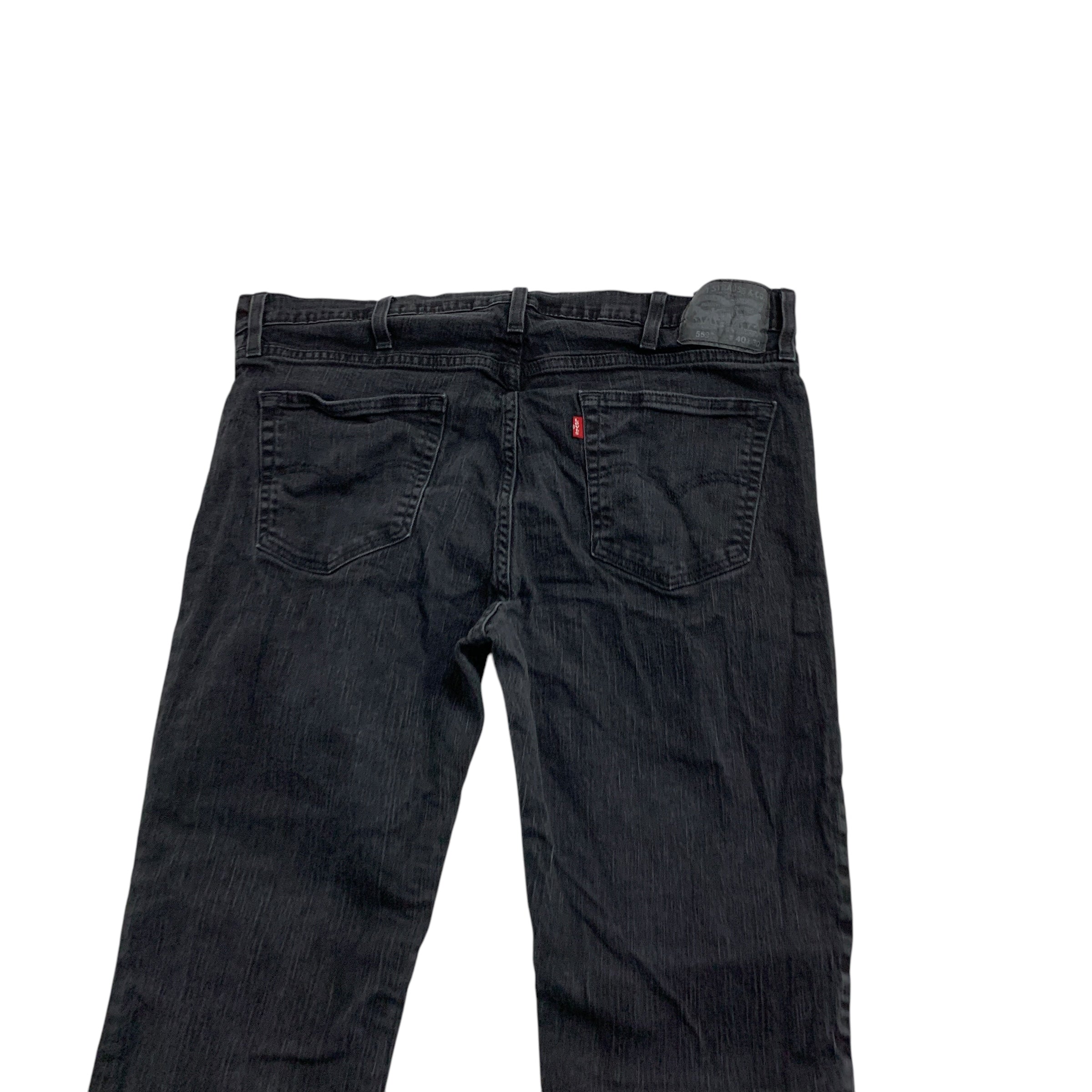 Levis 559 Jeans W40 L29 Mens Black Relaxed Straight Fit Stretch Denim