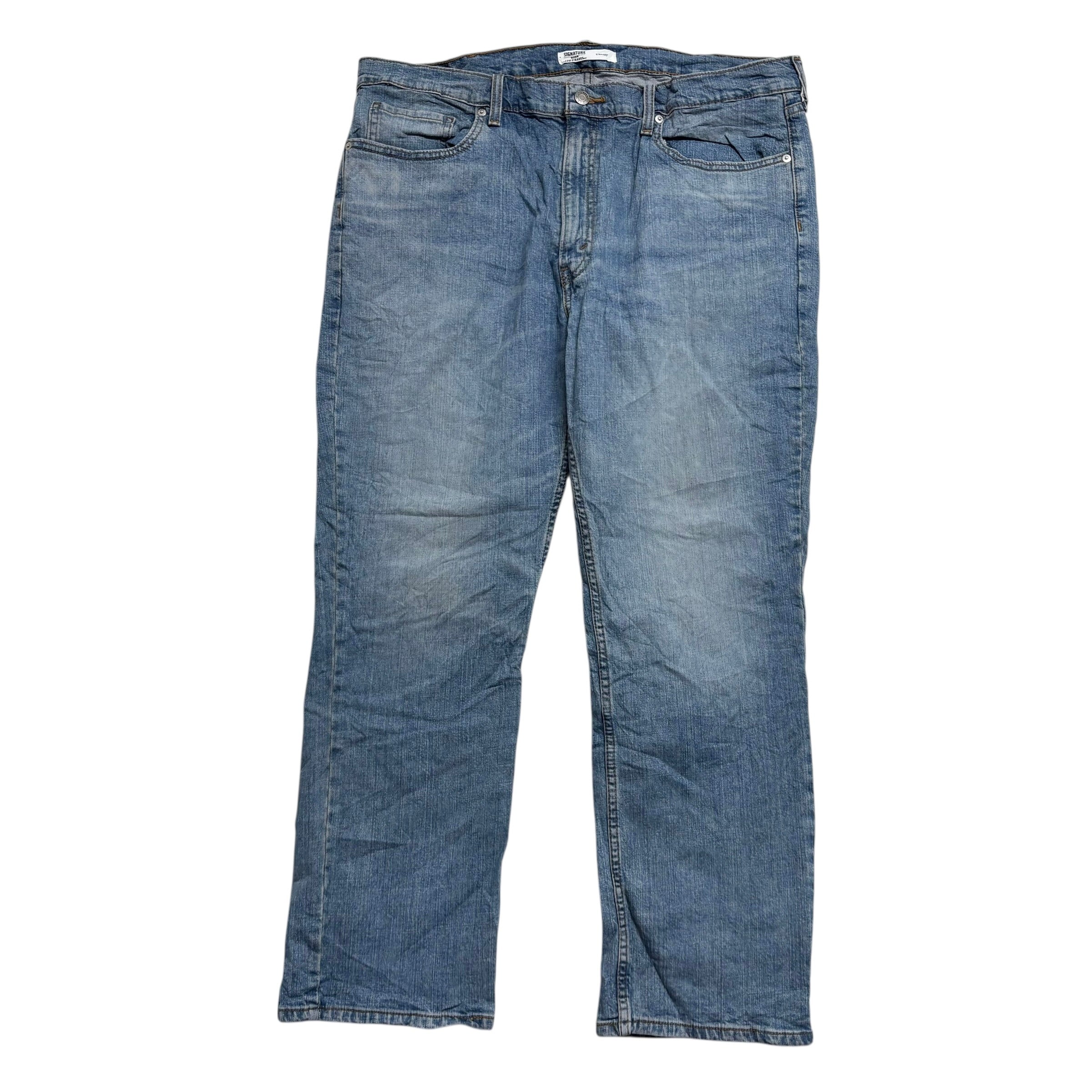 Levis Signature Jeans W40 L30 Mens Light Blue Regular Straight Fit Stretch (E)