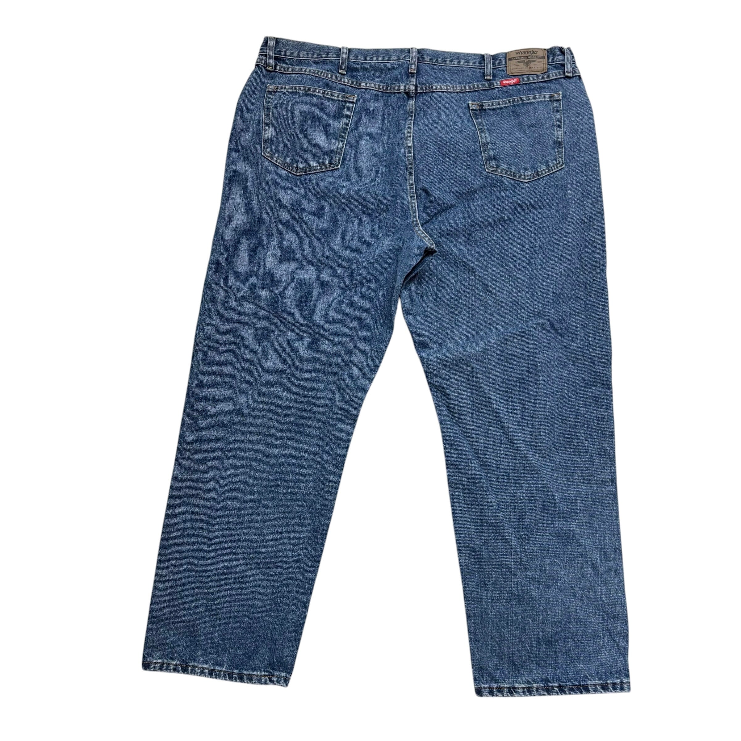 Wrangler Jeans W48 L31 Mens Mid Blue Relaxed Straight Fit Baggy Denim (E)