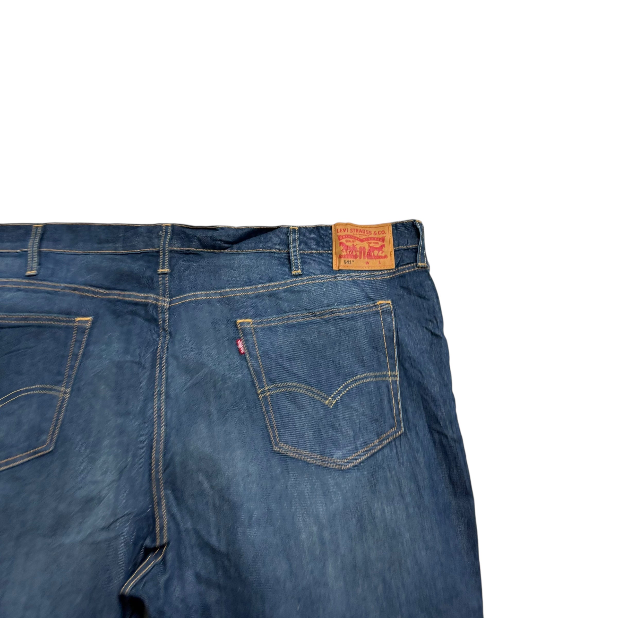 Levis 541 Jeans W50 L28 Mens Dark Blue Athletic Tapered Fit Stretch Denim (E)