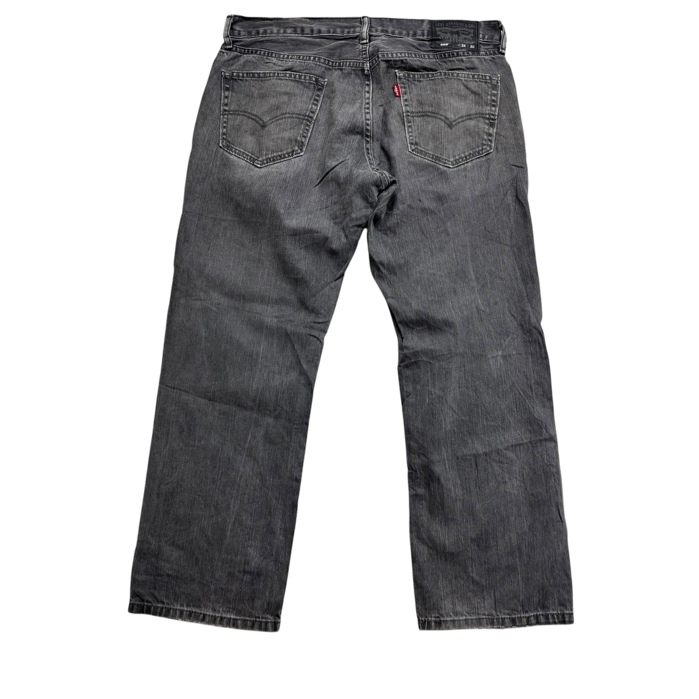Levis 559 Jeans W34 L29 Mens Grey Baggy Relaxed Straight Fit Denim