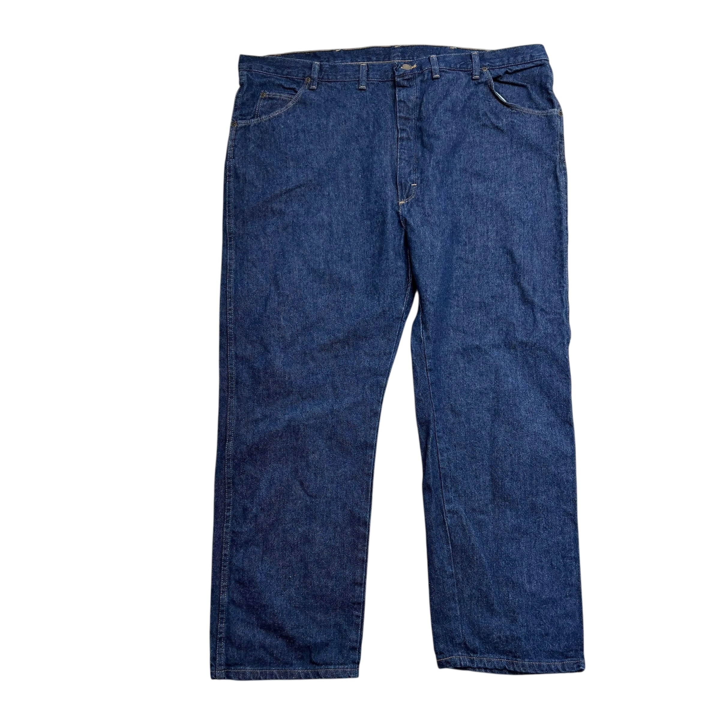 Wrangler Jeans W48 L30 Mens Dark Blue Relaxed Straight Fit Vintage Denim (E)