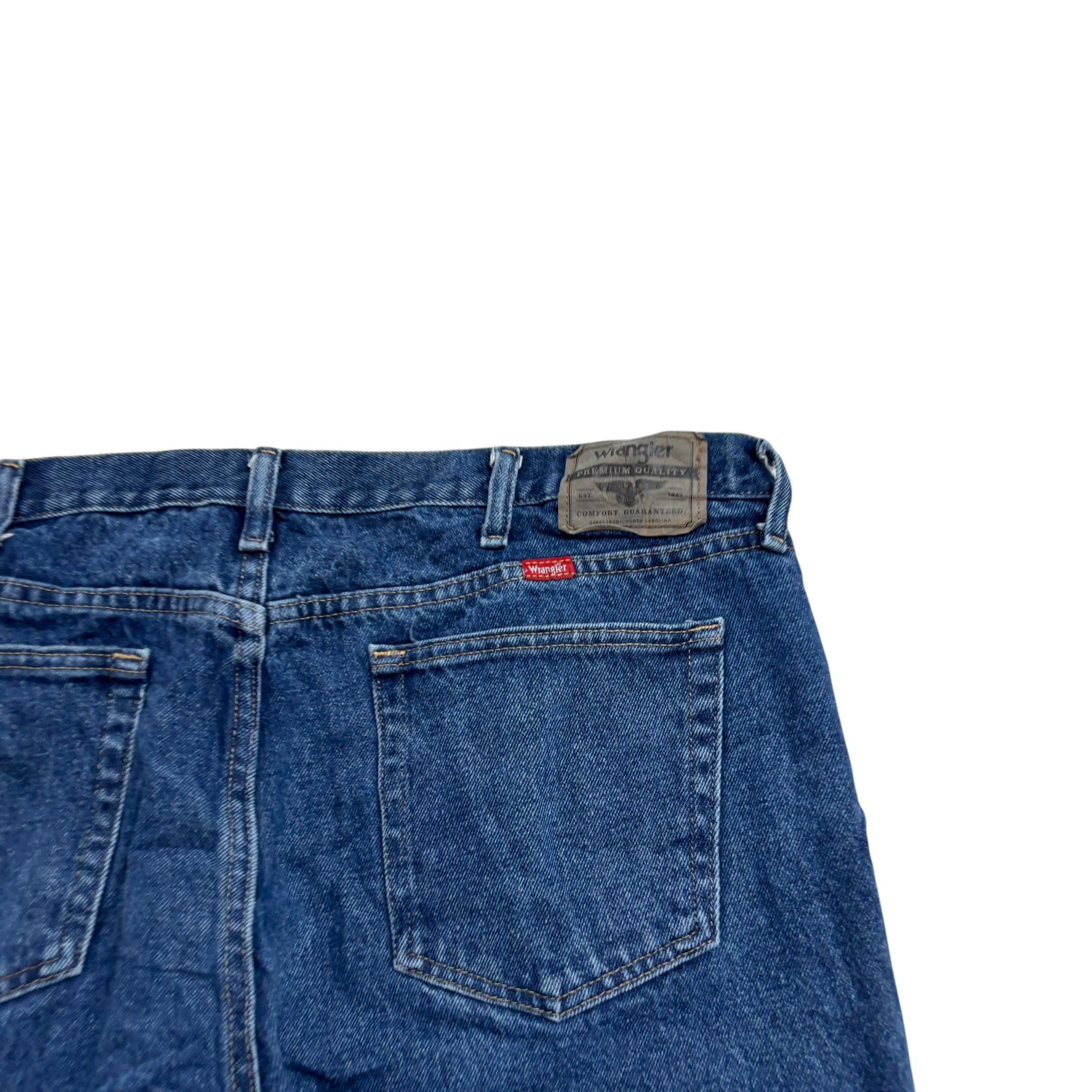 Wrangler Jeans W40 L30 Mens Mid Blue Baggy Relaxed Straight Fit Denim (E)