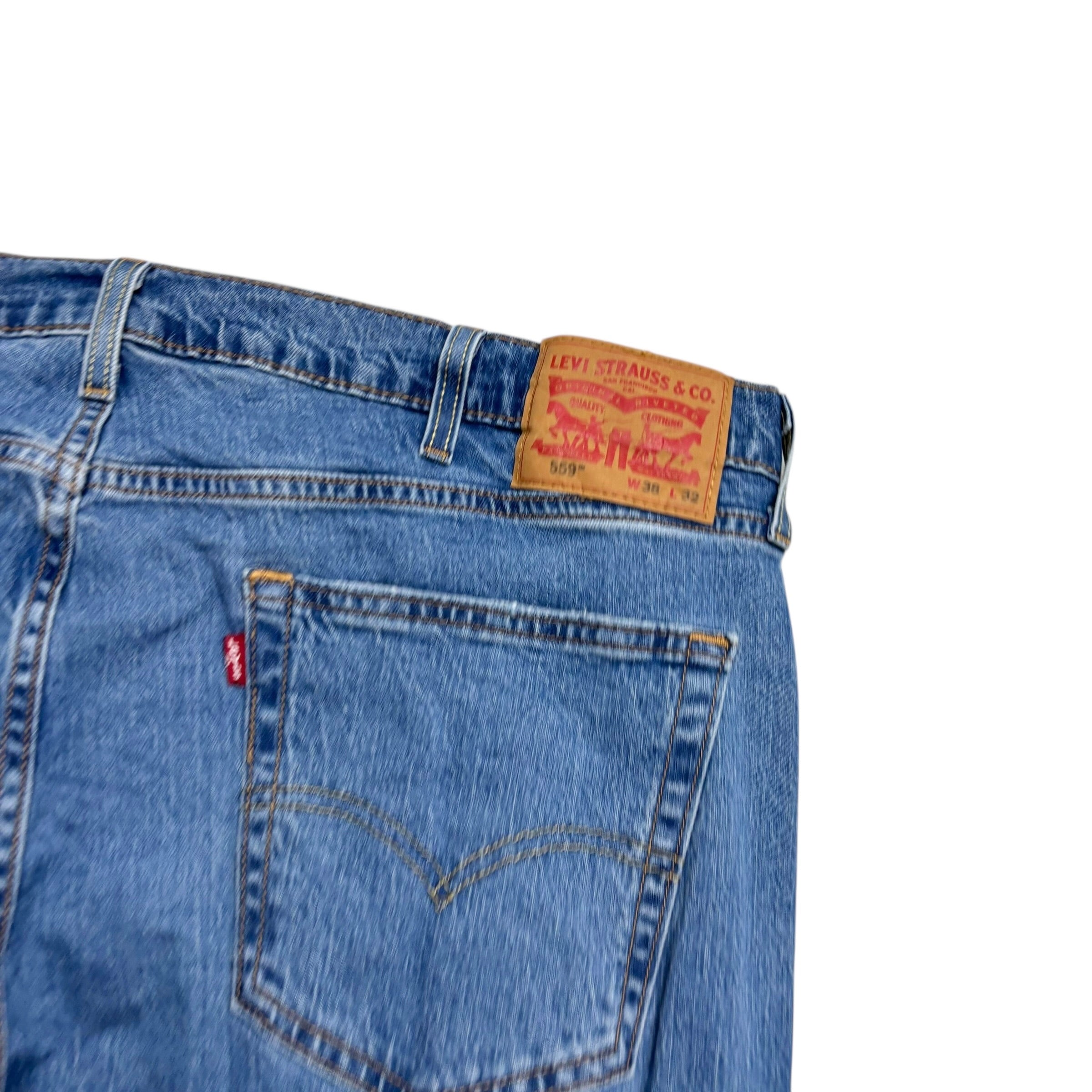 Levis 559 Jeans W40 L32 Mens Blue Relaxed Straight Fit Stretch Denim (F)