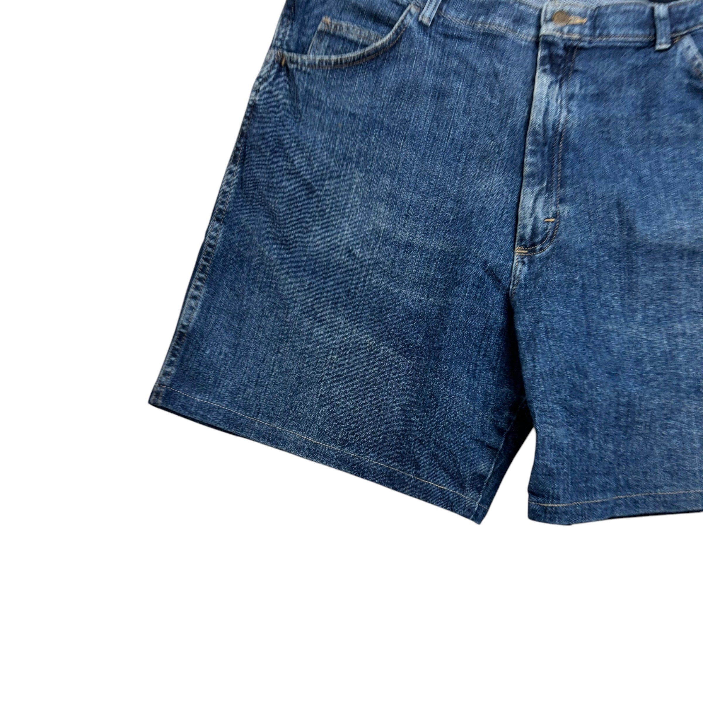 Wrangler Baggy Jorts W40 Mens Denim Shorts Dark Blue Relaxed Fit Stretch