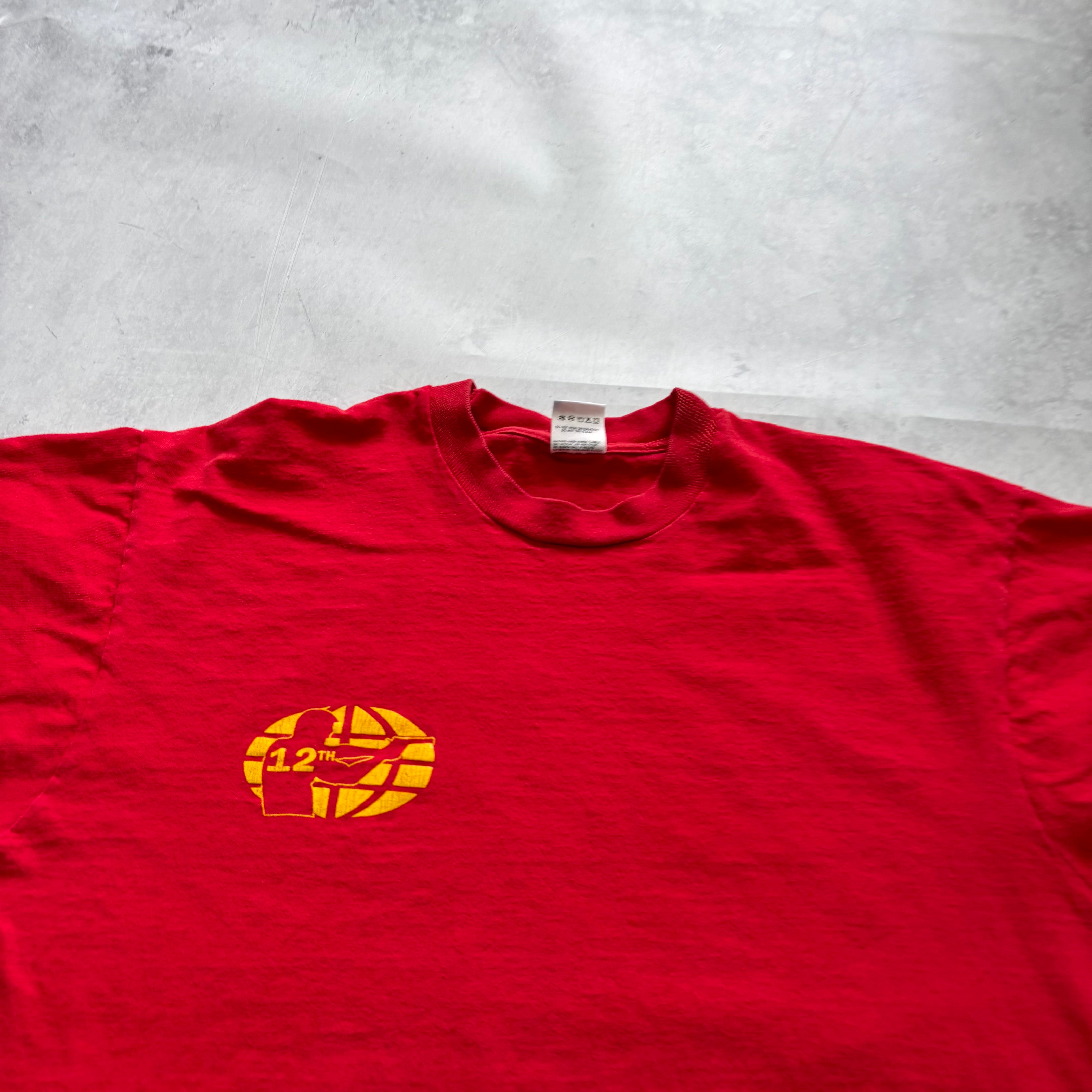 Vintage T Shirt Mens Large Red Single Stitch Graphic Print 90s USA (E)