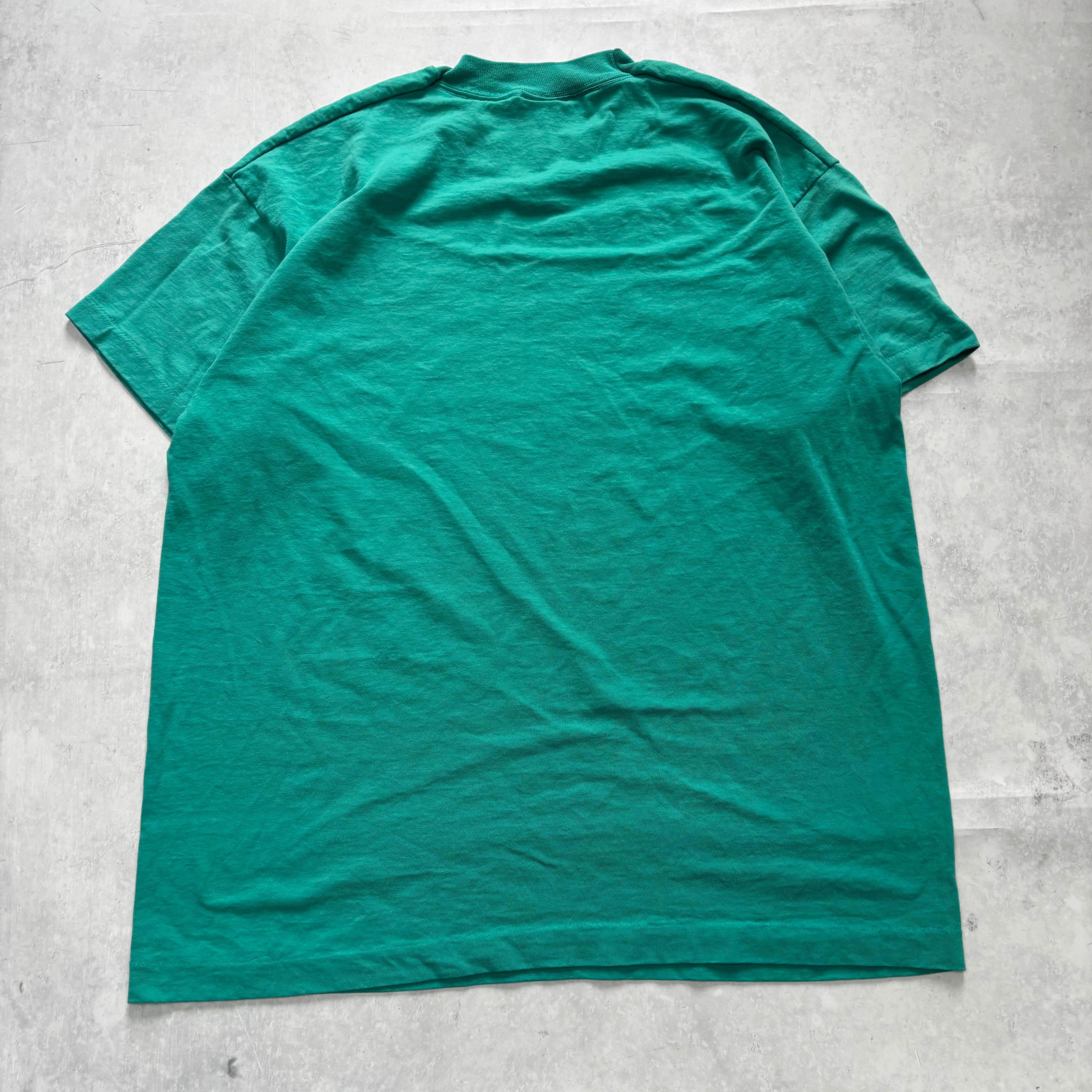 Vintage T Shirt Mens XL Blue Teal Single Stitch Graphic Print 90s USA (E)