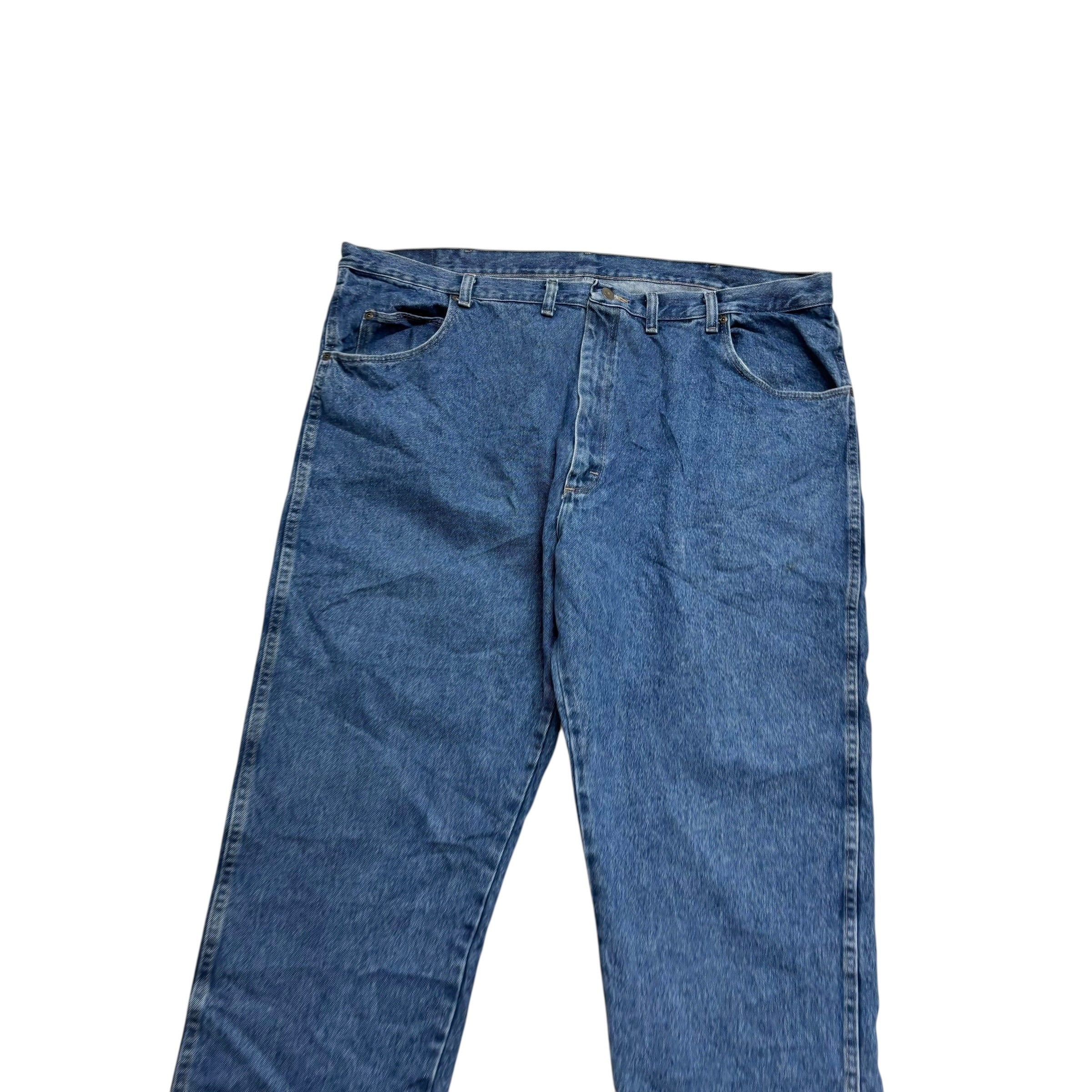 Wrangler Jeans W46 L30 Mens Mid Blue Baggy Relaxed Straight Vintage Denim (E)