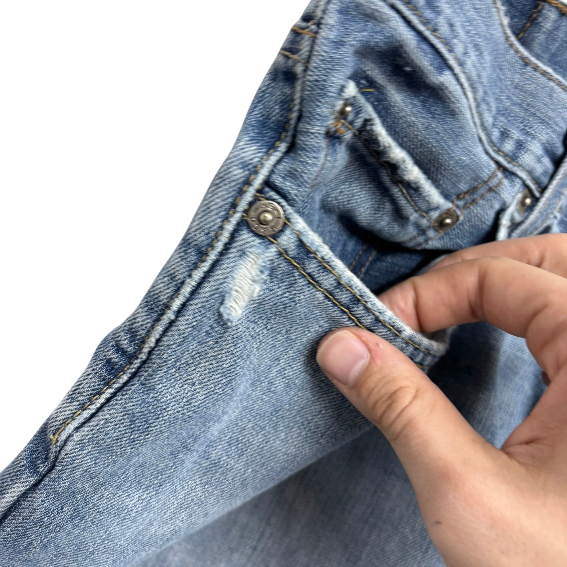 Levis 567 Jeans W34 L31 Mens Light Blue Baggy Relaxed Bootcut Fit Vintage (F)