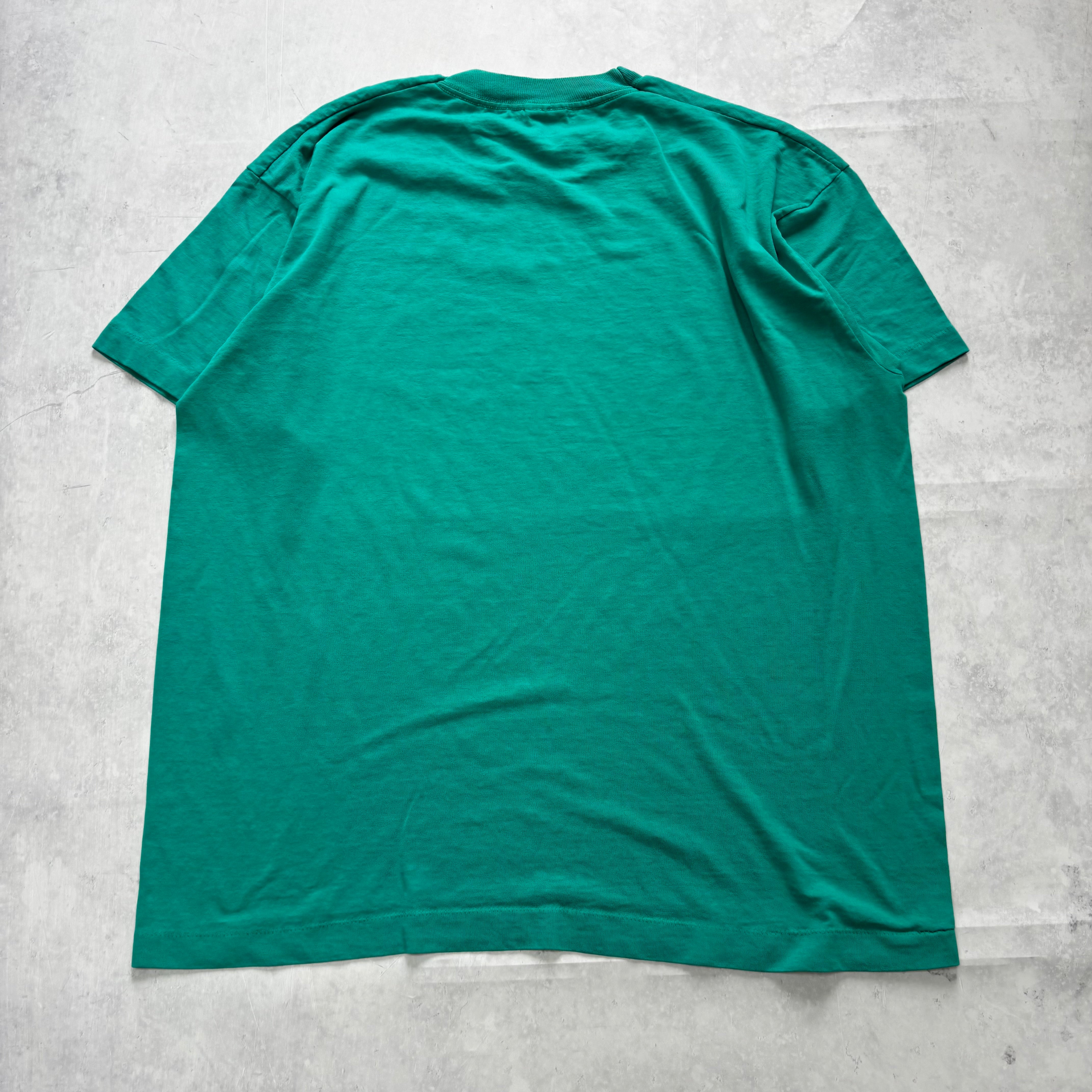 Vintage T Shirt Mens XL Blue Teal Single Stitch Graphic Print 90s USA (E)