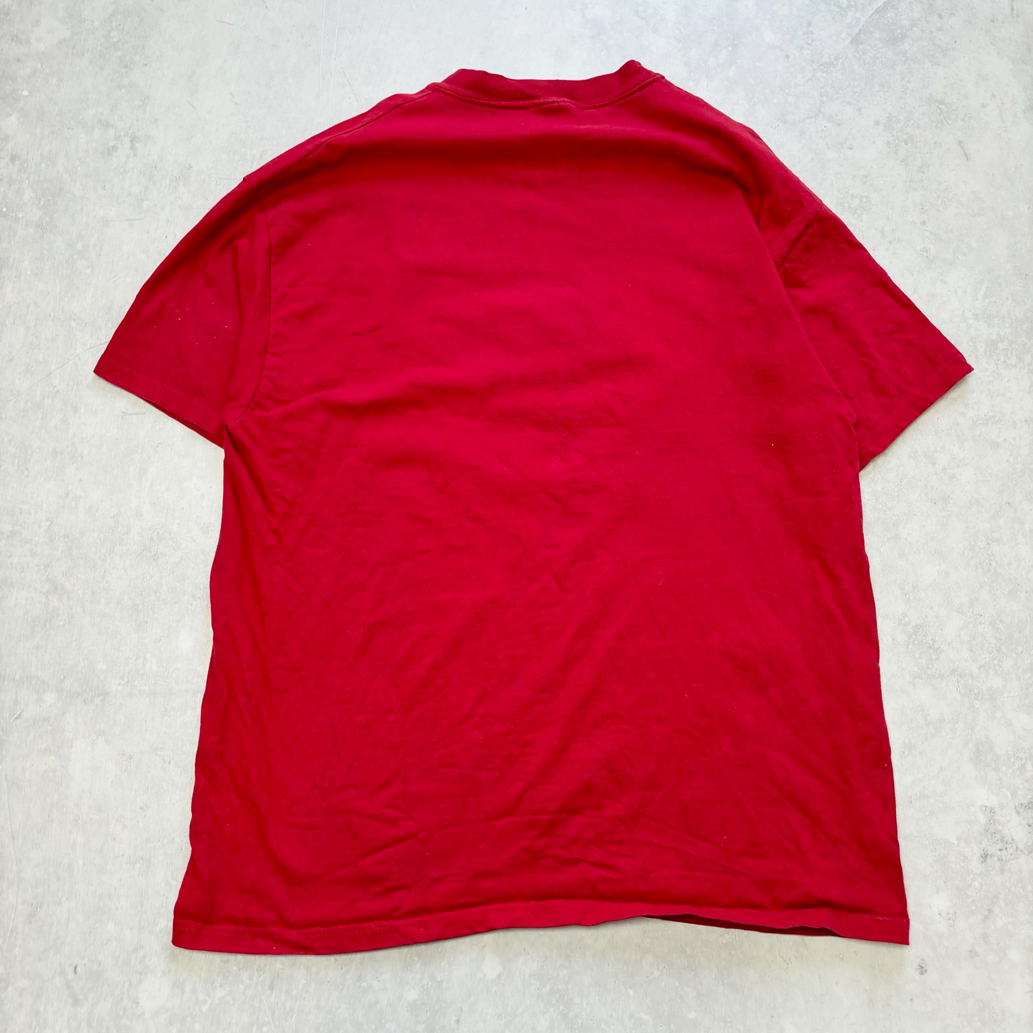 Vintage T Shirt Mens XL Red Graphic Print 2000 MLB Hanes Beefy