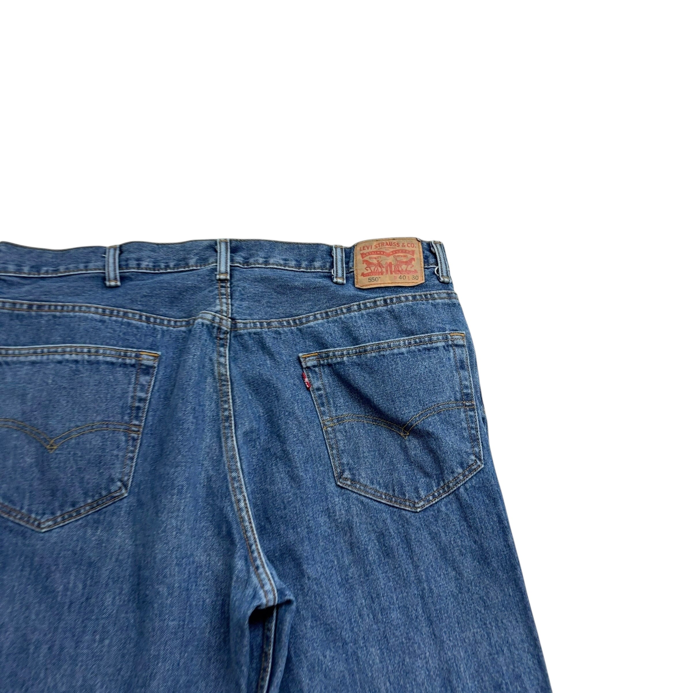 Levis 550 Jeans W40 L32 Mens Mid Blue Baggy Relaxed Straight Fit Denim