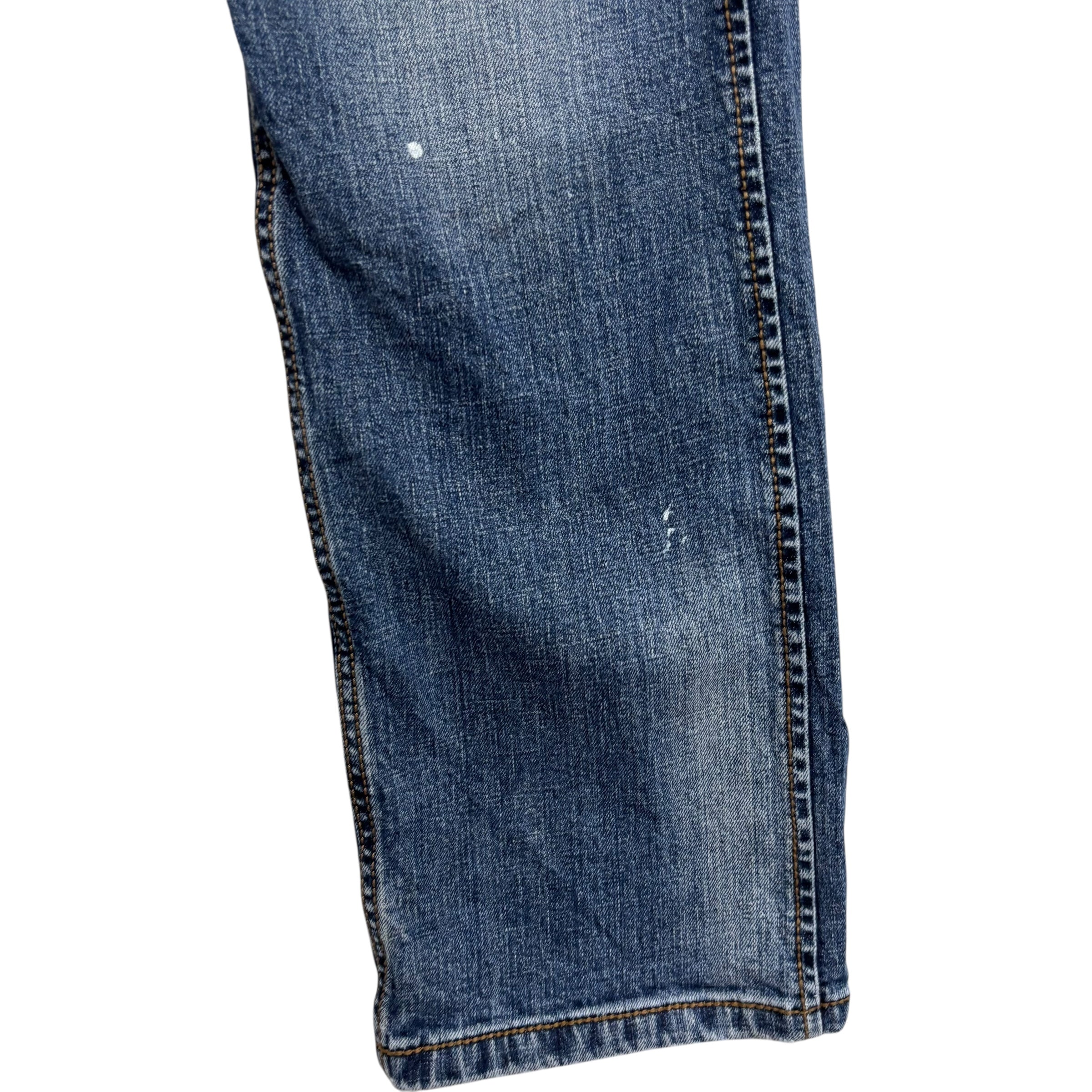 Wrangler Jeans W32 L33 Mens Mid Blue Slim Straight Fit Stretch Denim