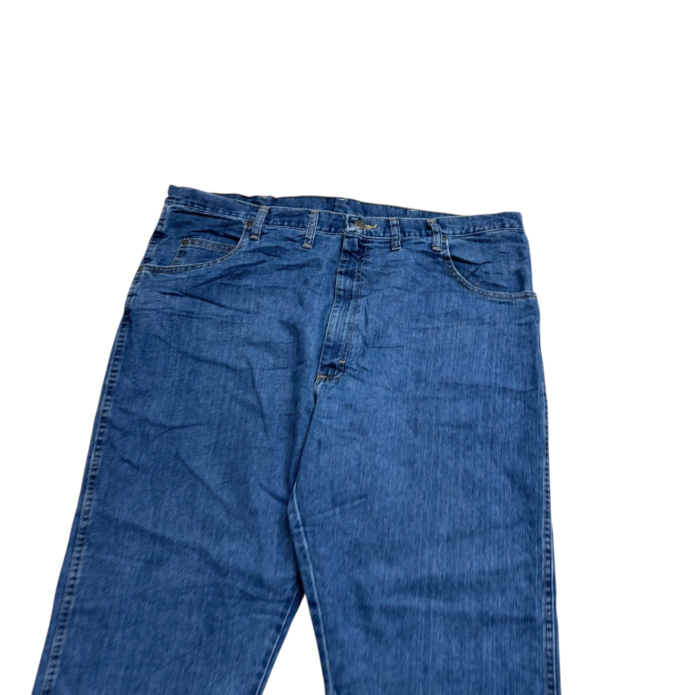 Wrangler Jeans W44 L32 Mens Mid Blue Relaxed Straight Fit Vintage Denim (E)