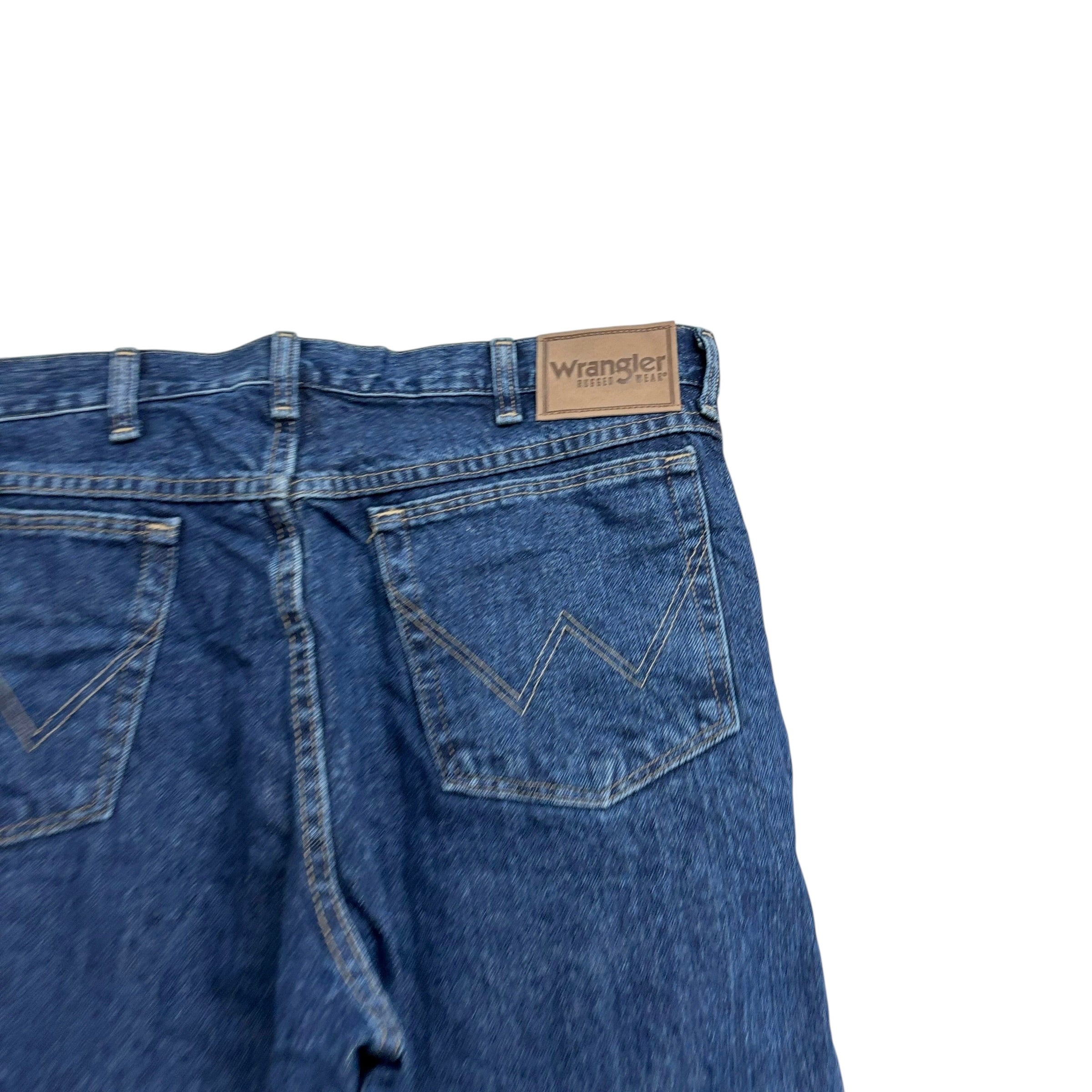 Wrangler Jeans W36 L30 Mens Dark Blue Relaxed Straight Fit Vintage Denim (E)