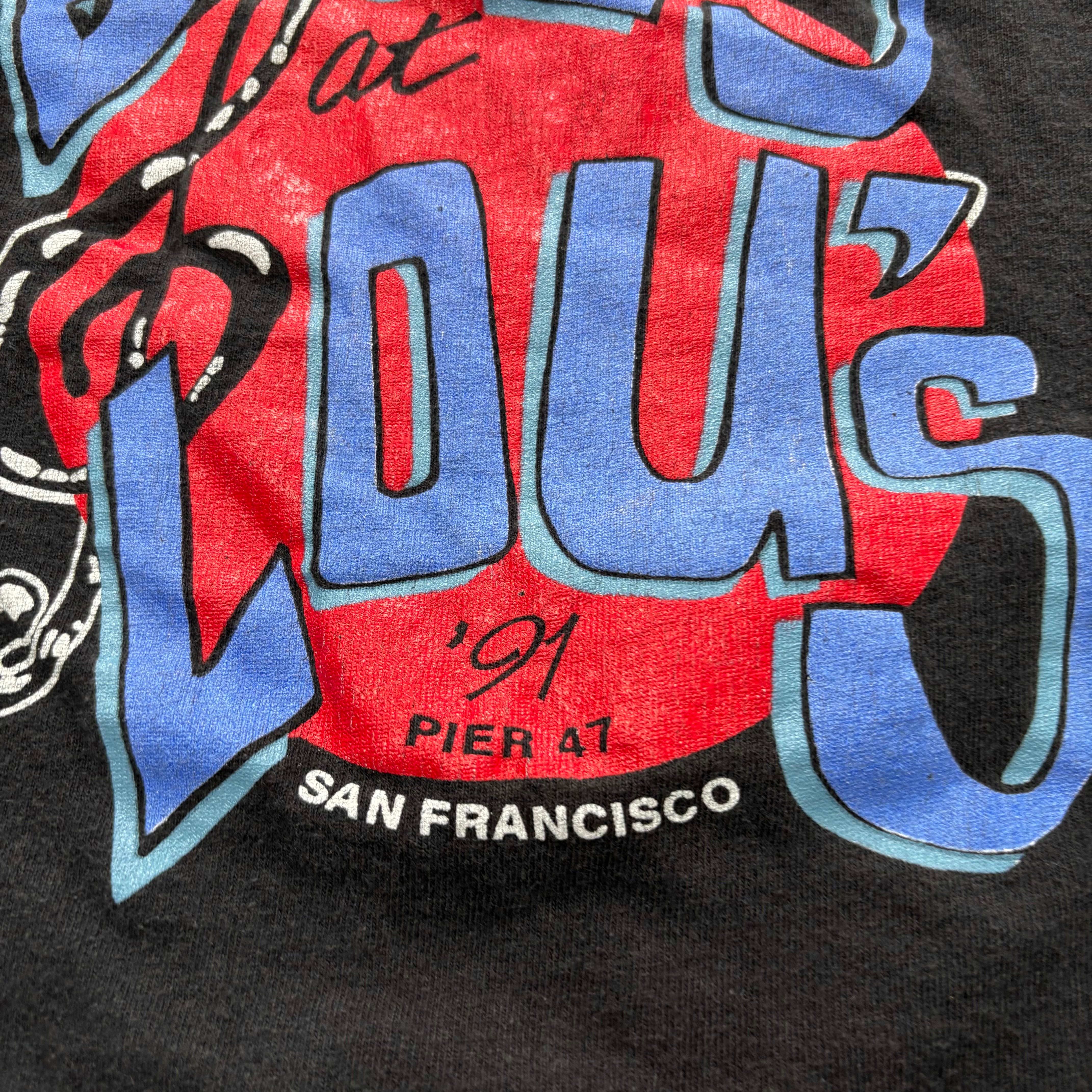 Vintage T Shirt Mens Small Black Single Stitch Graphic Print 90s Blues Music