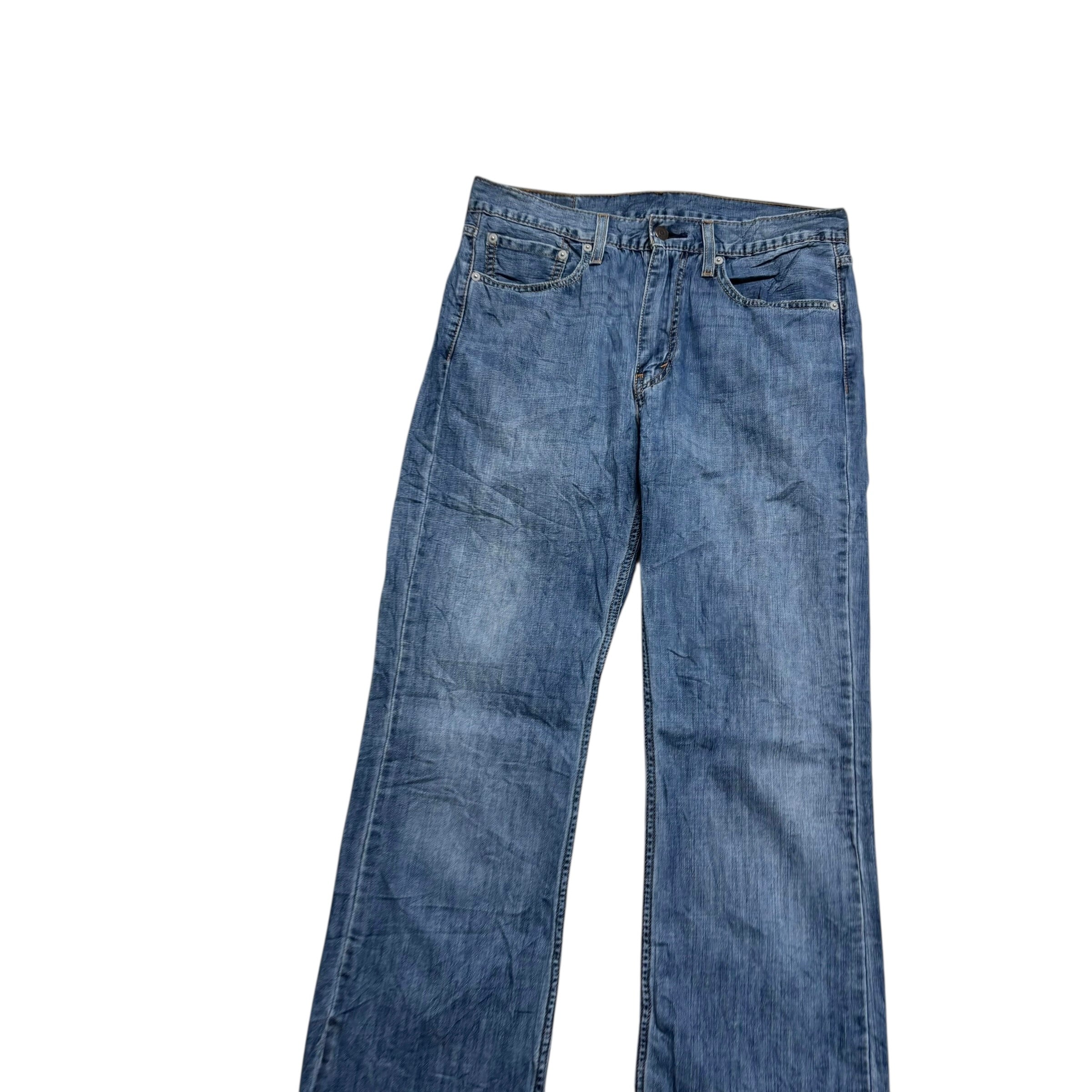 Levis 527 Jeans W32 L34 Mens Mid Blue Slim Bootcut Fit Denim (E)