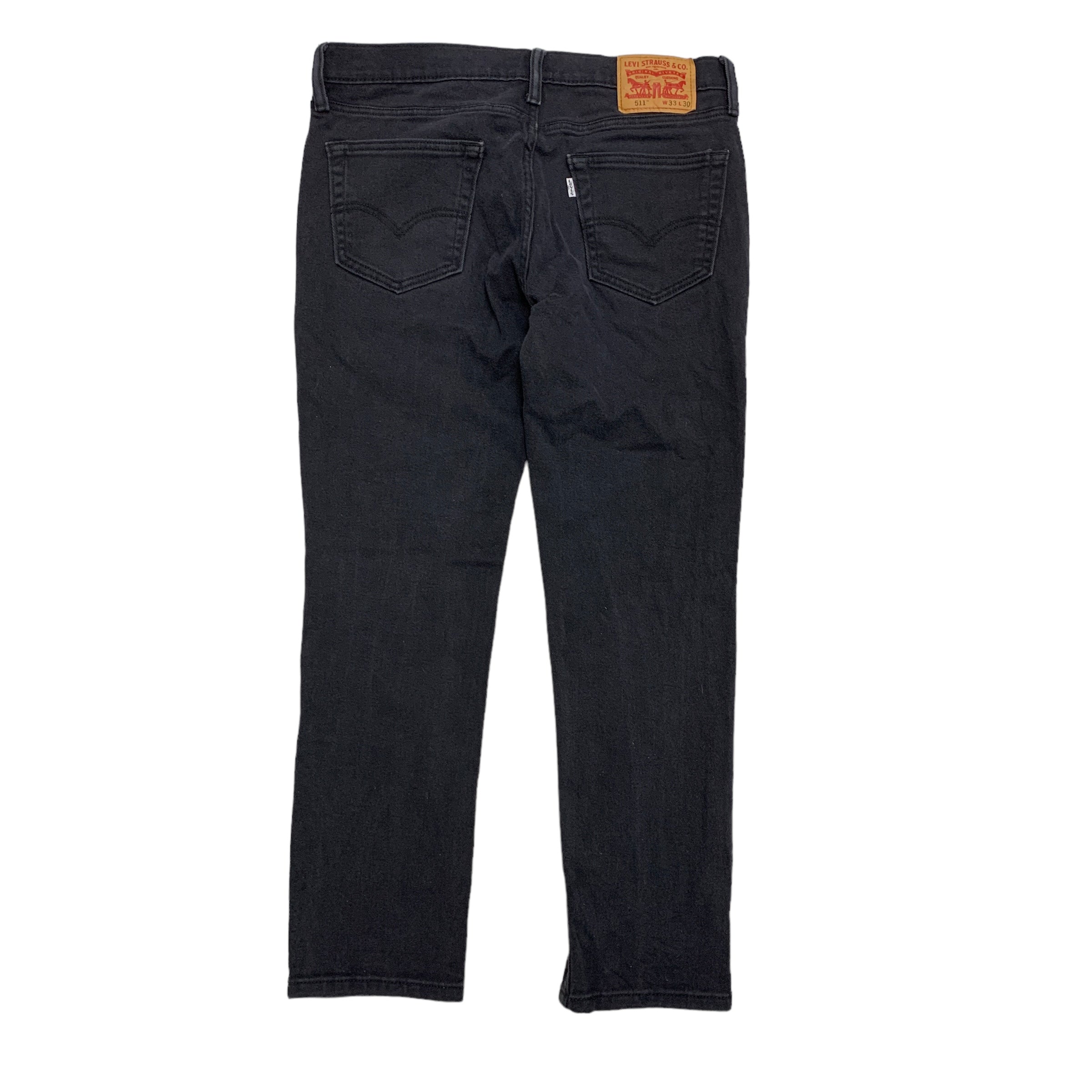 Levis 511 Trousers W33 L29 Mens Navy Blue Slim Fit Stretch Cotton Pants