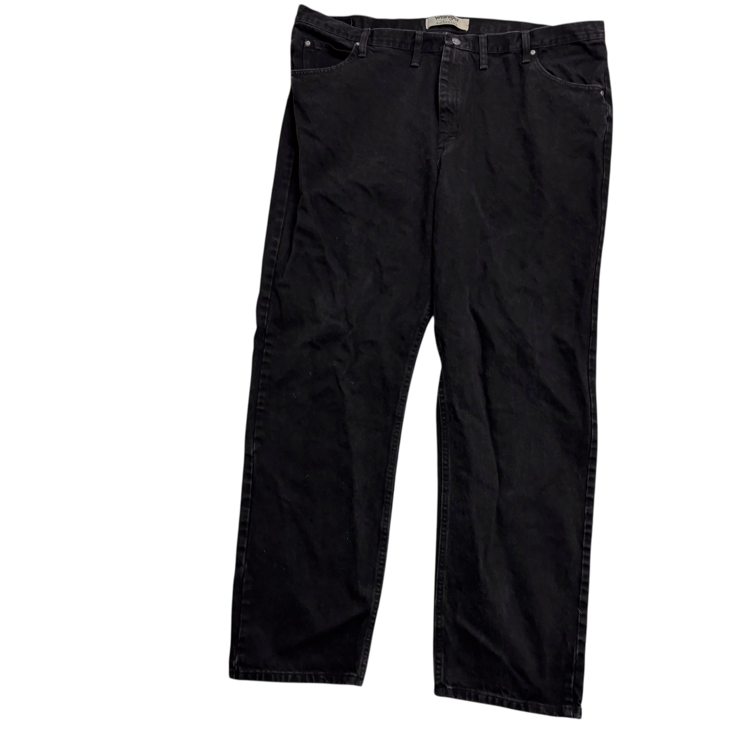 Wrangler Jeans W46 L34 Mens Black Baggy Relaxed Straight Fit Denim (E)