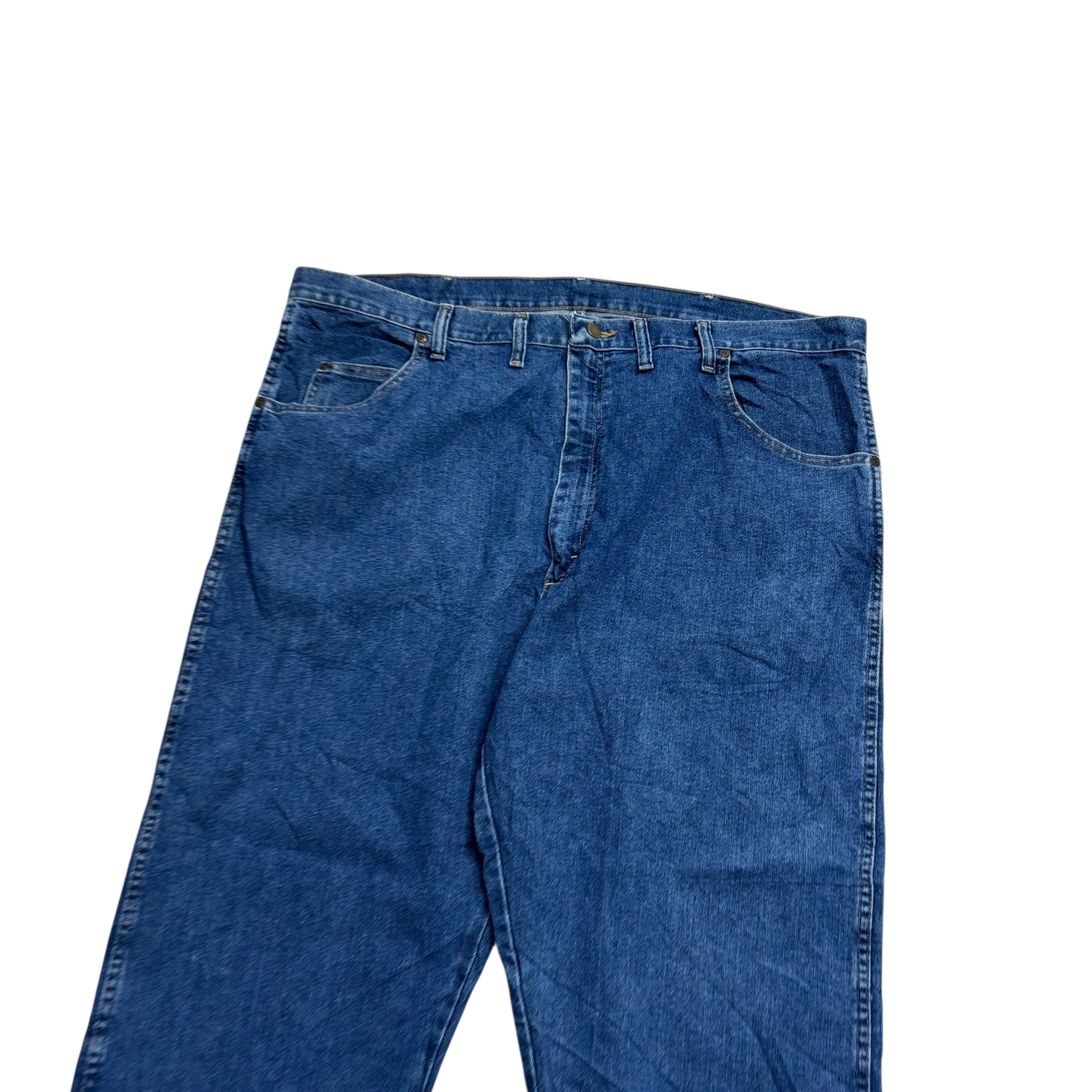 Wrangler Jeans W44 L32 Mens Mid Blue Relaxed Tapered Fit Vintage Denim (E)