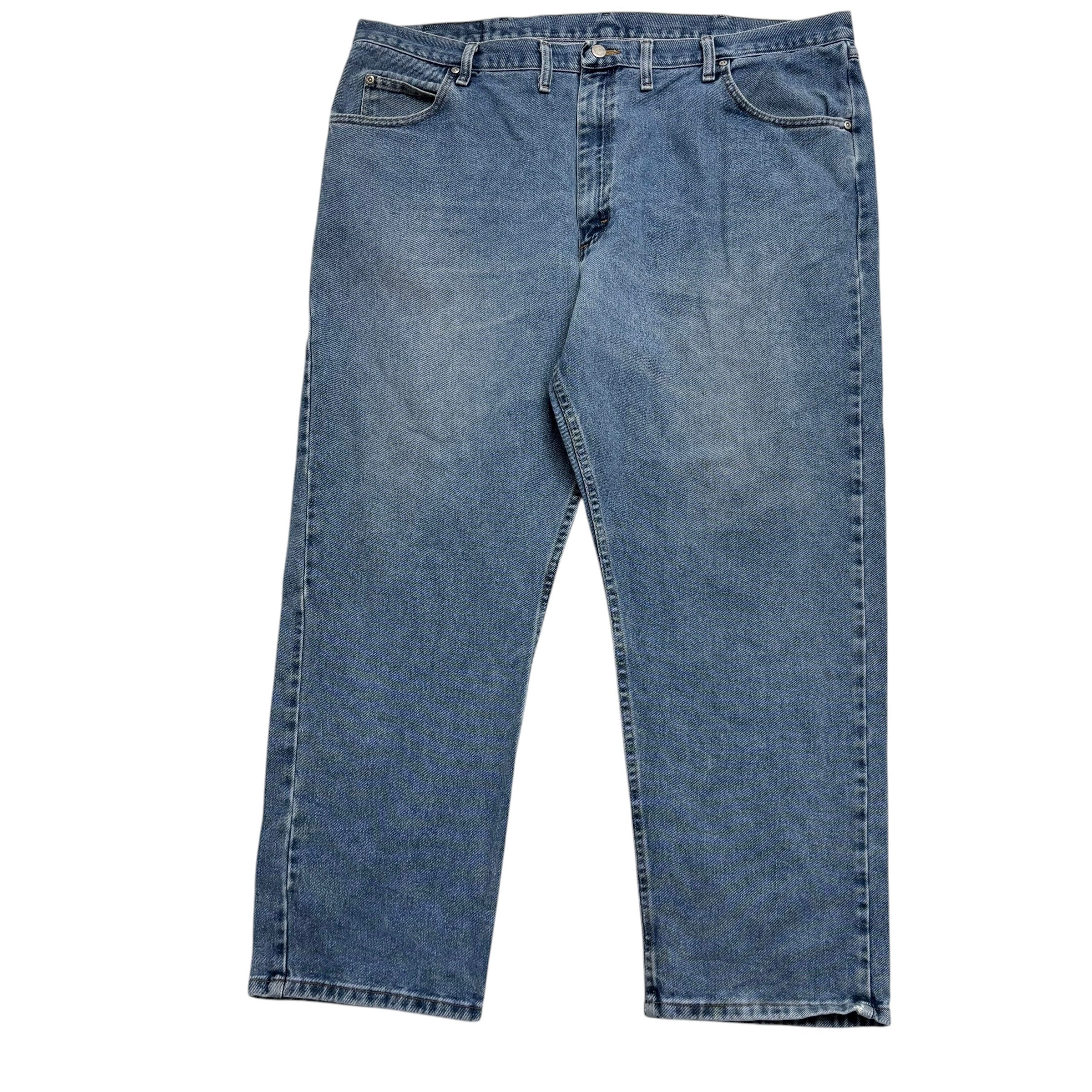 Wrangler Jeans W44 L30 Mens Mid Blue Relaxed Straight Fit Vintage Denim