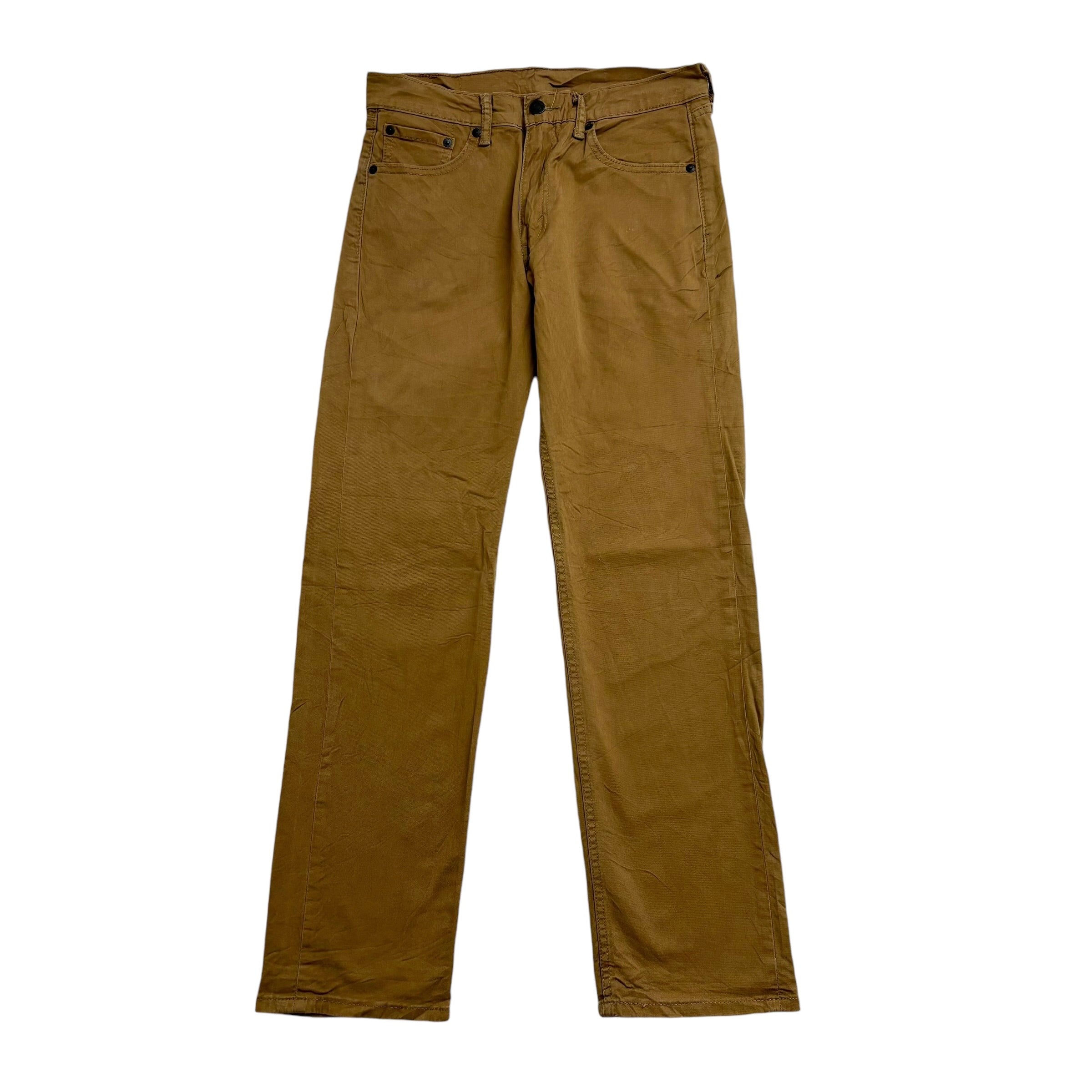 Levis 505 Trousers W30 L30 Mens Gold Tan Regular Straight Fit Pants